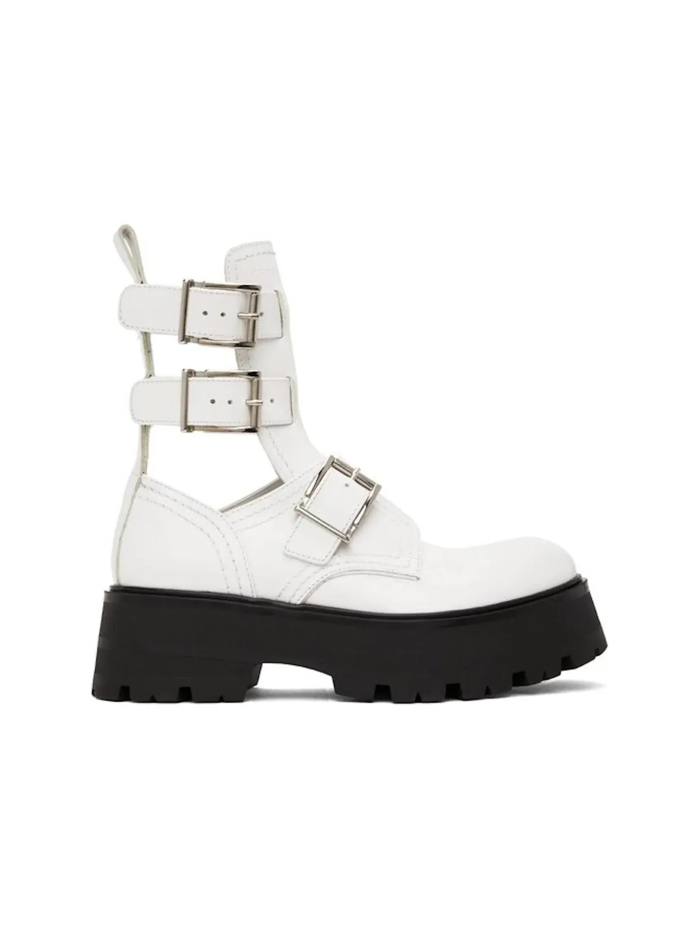Женские ботинки на щиколотке с пряжкой Alexander McQueen — изображение 1 из 1, белый/черный