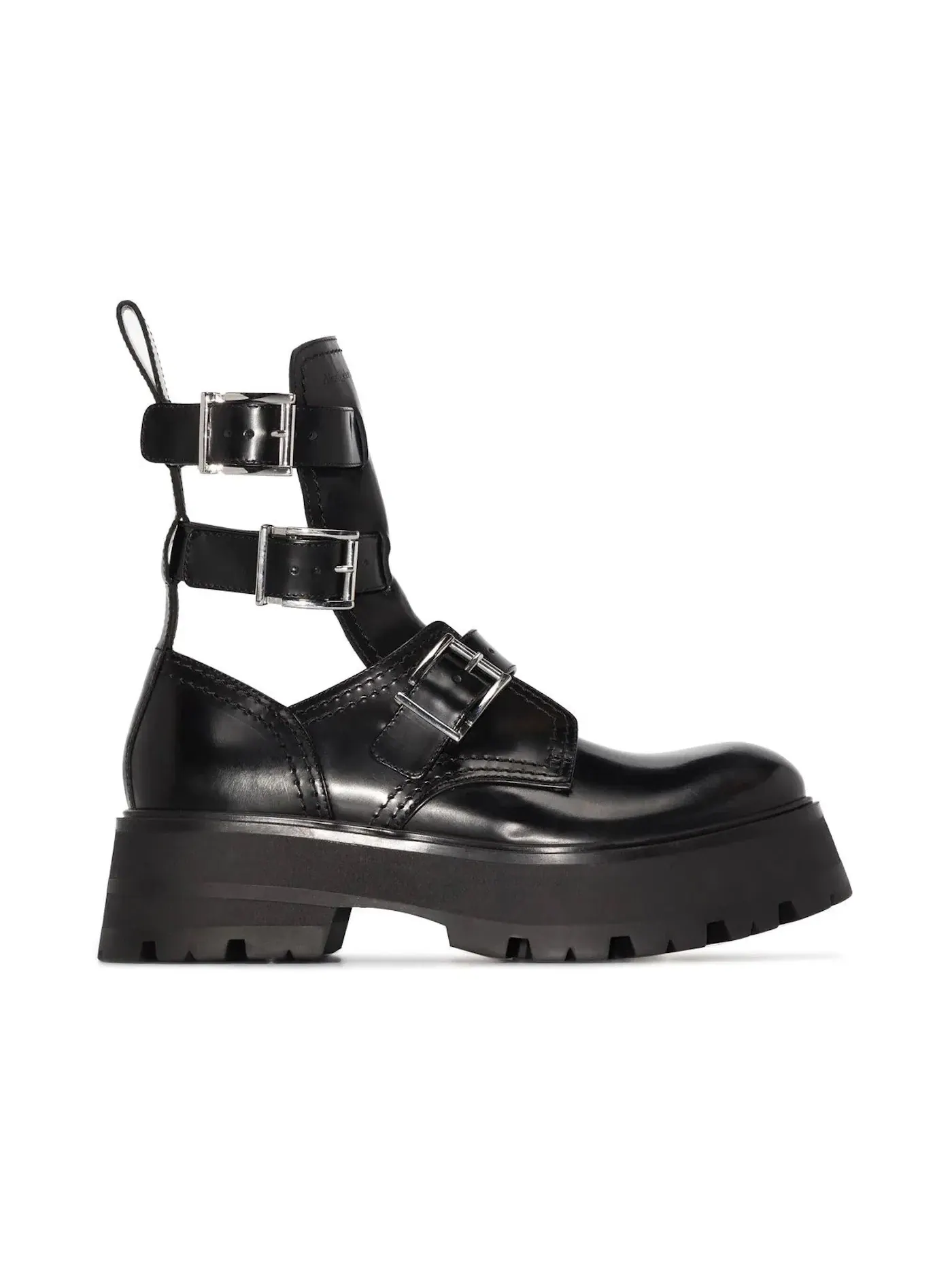 Женские ботинки на щиколотке с пряжками Alexander McQueen — изображение 1 из 1, черный