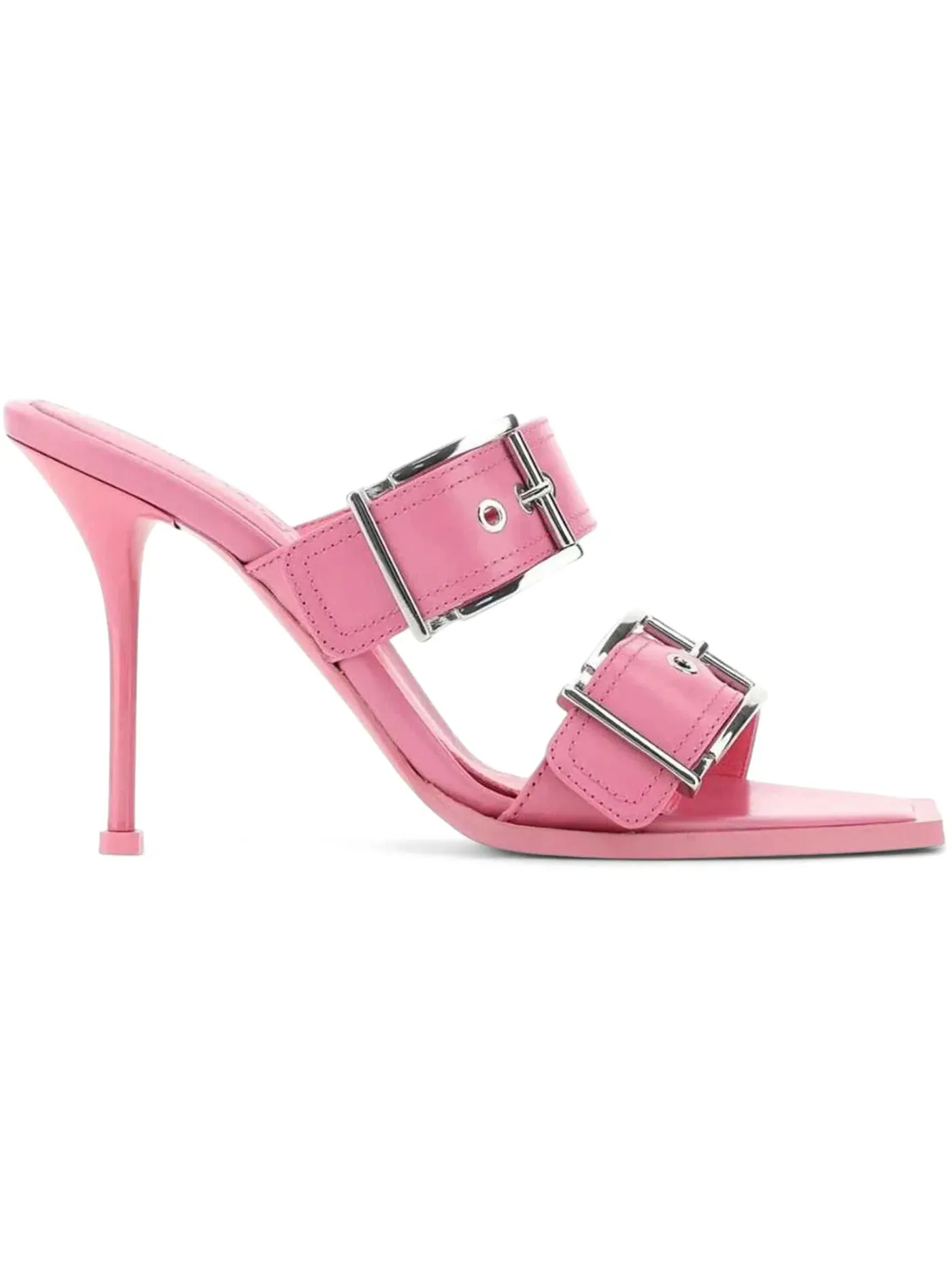 Женские босоножки на каблуке с пряжками Alexander McQueen — изображение 1 из 1, розовый