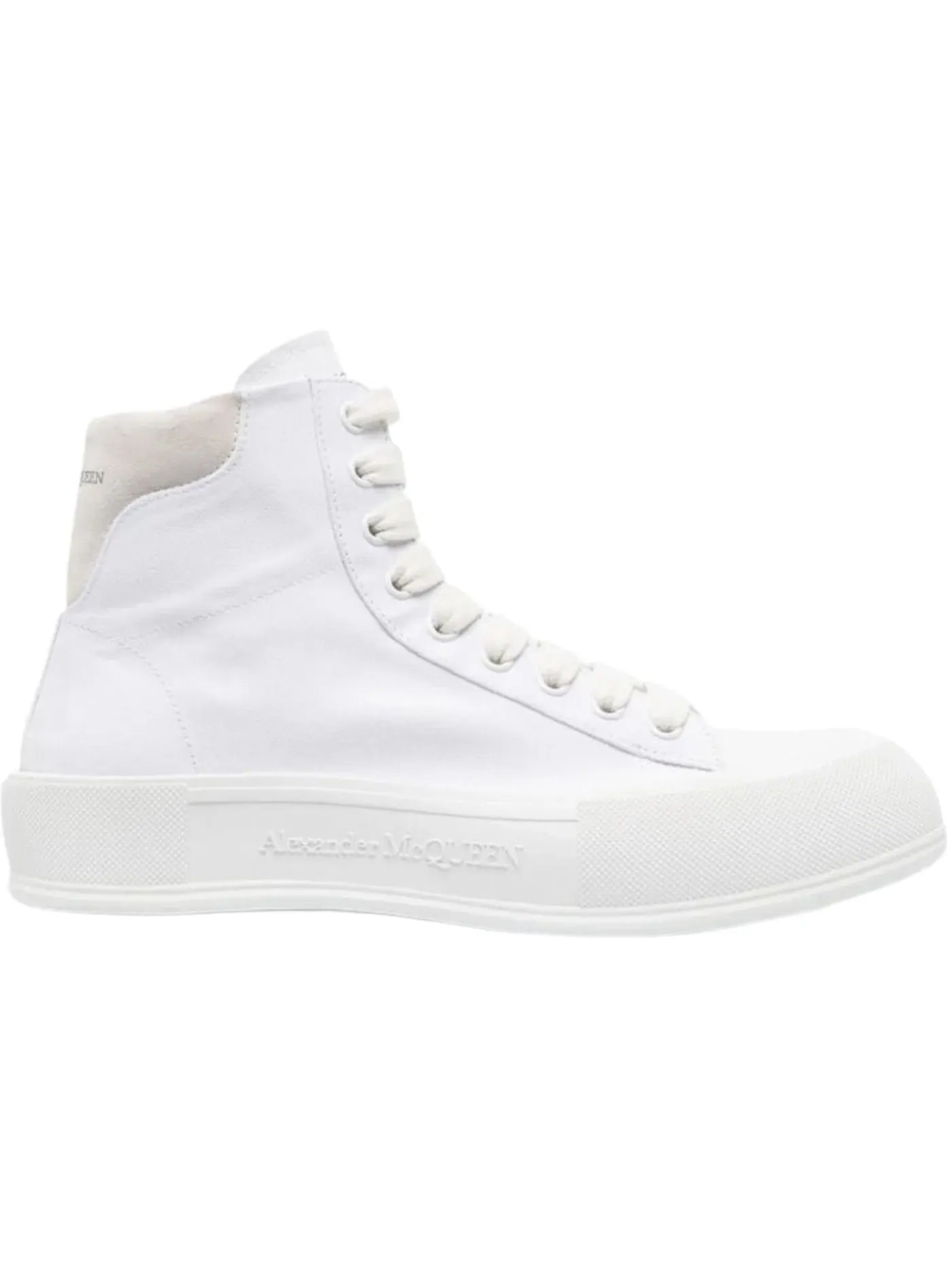 Мужские кроссовки высокие Alexander McQueen Deck Plimsoll High Top — изображение 1 из 1, белый