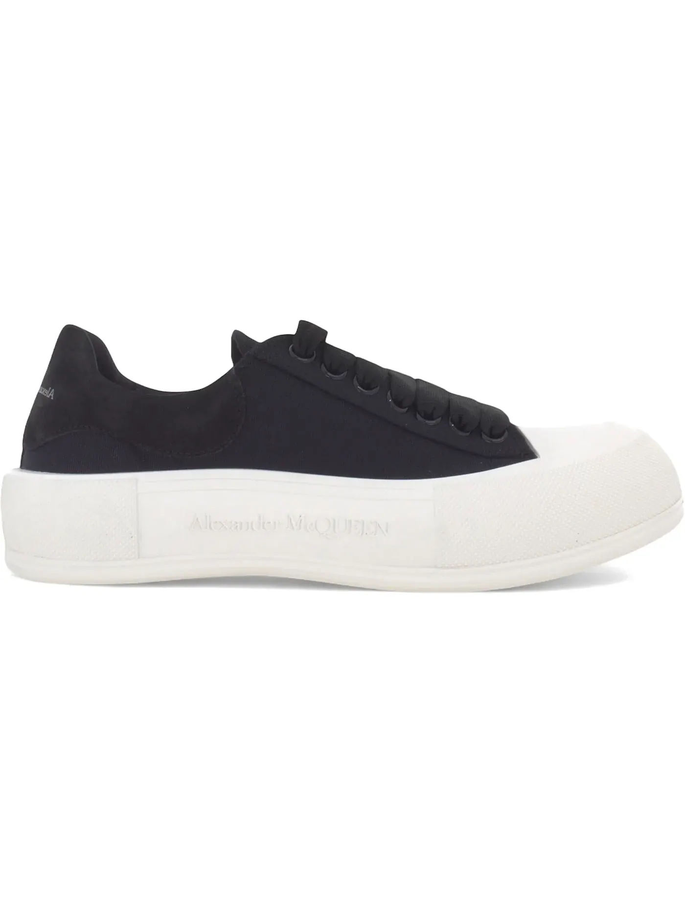 Мужские кеды Alexander McQueen Deck Skate Plimsoll — изображение 1 из 1, черный/белый
