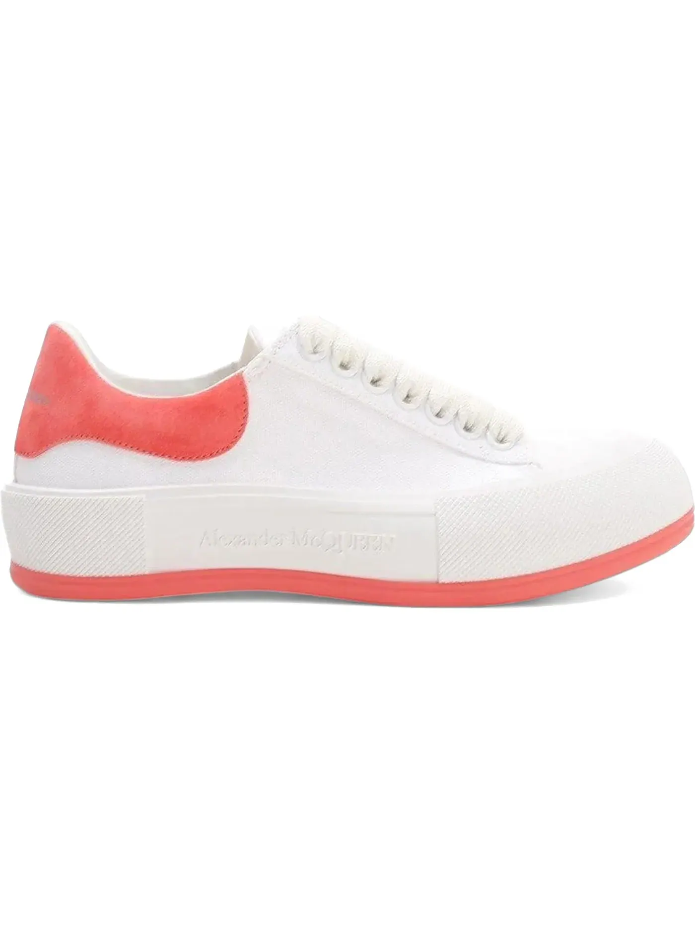 Женские кроссовки с шнуровкой Alexander McQueen Deck Skate Plimsoll Lace-Up — изображение 1 из 1, белый