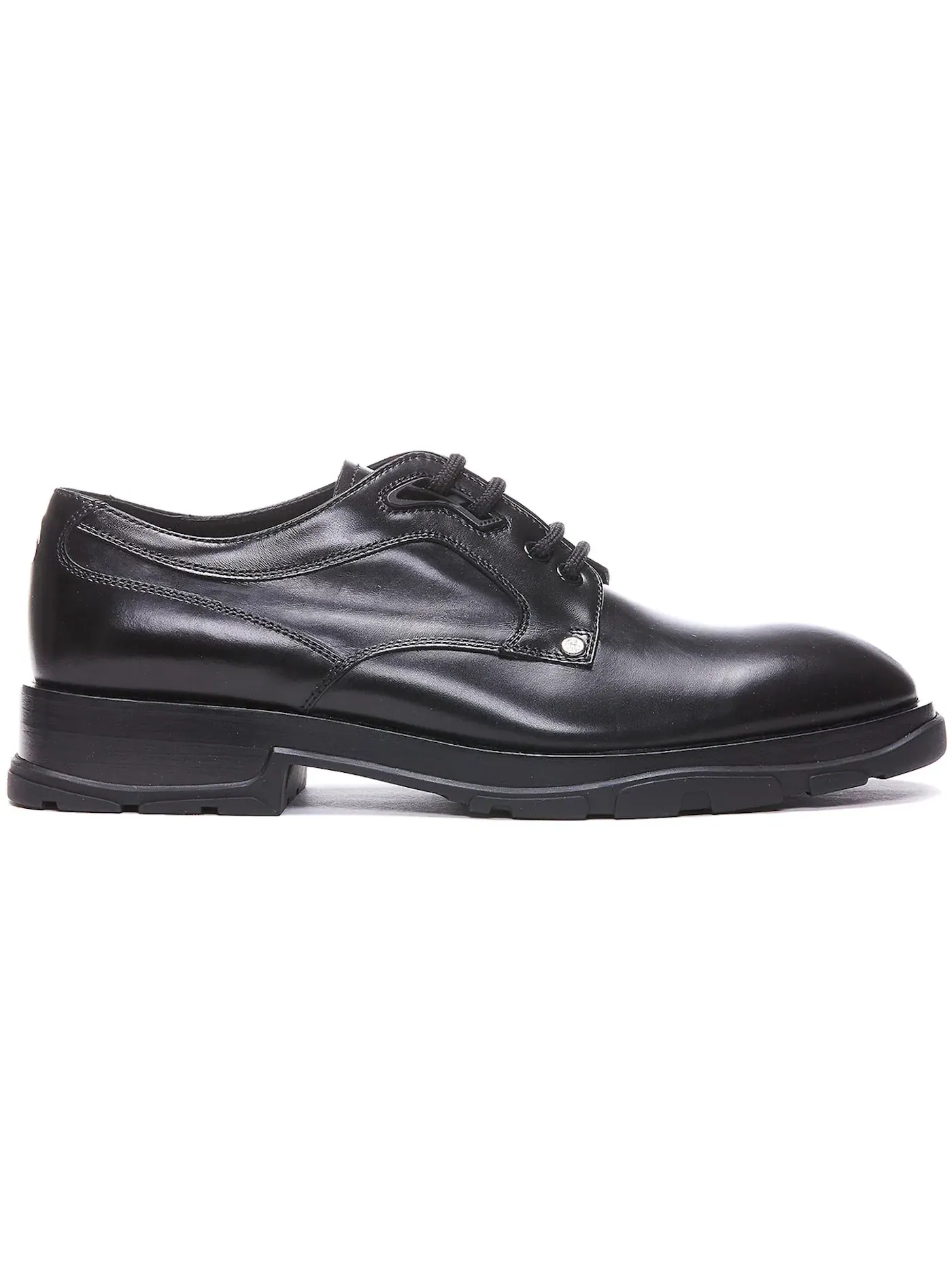 Мужские лоферы из кожи с моделью Alexander McQueen Derby Leather Loafers Alexander McQueen — изображение 1 из 1, черный
