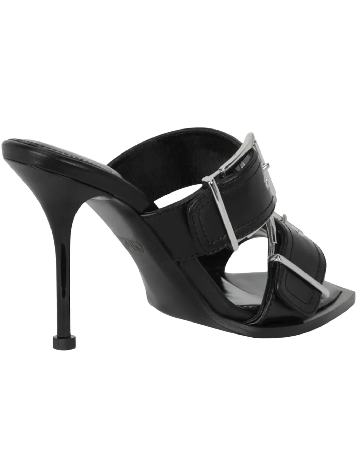 Женские мюли с пряжками Alexander McQueen — изображение 3 из 3, черный серебристый