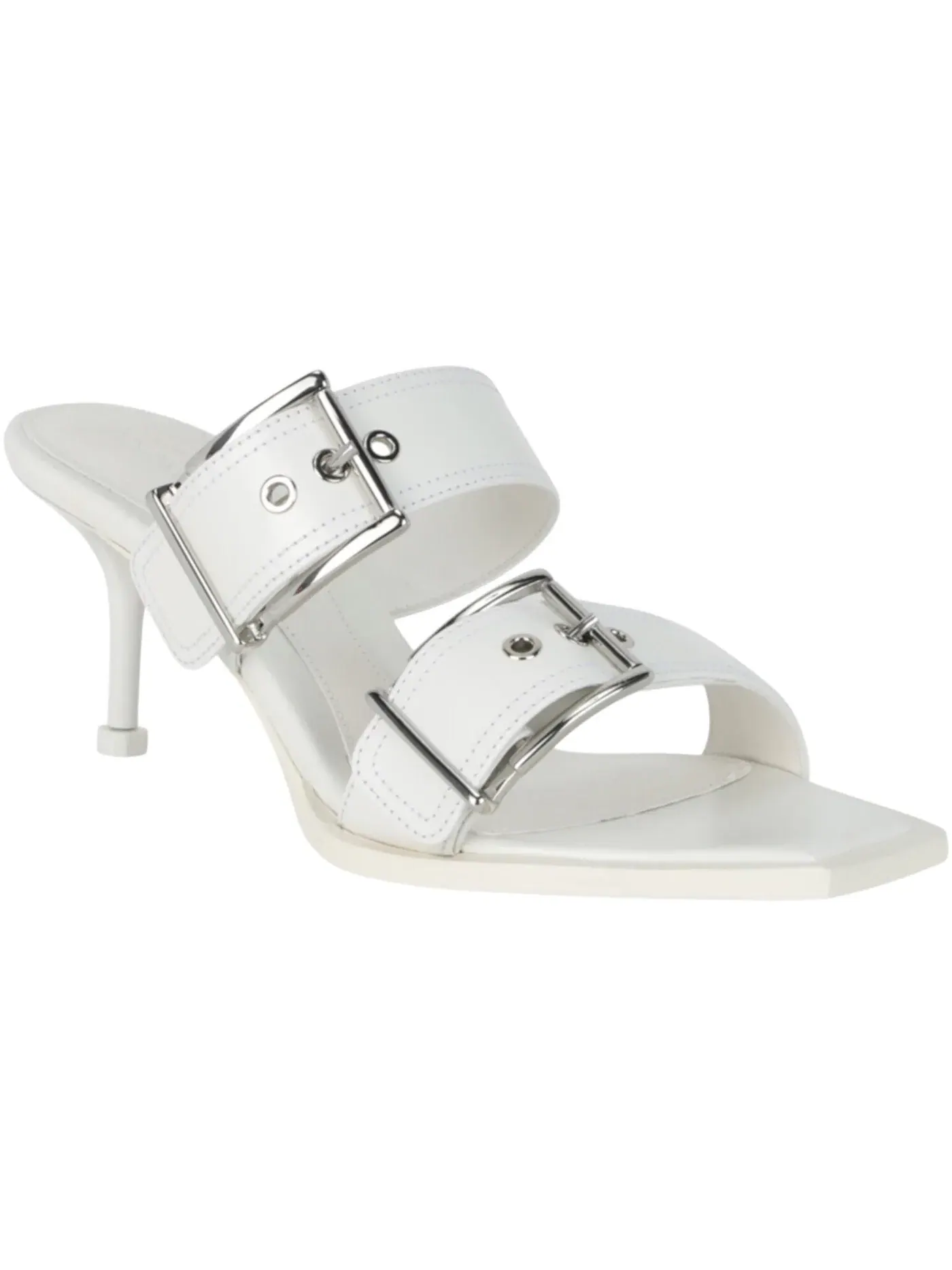 Женские мюли с пряжками Alexander McQueen — изображение 2 из 3, белый