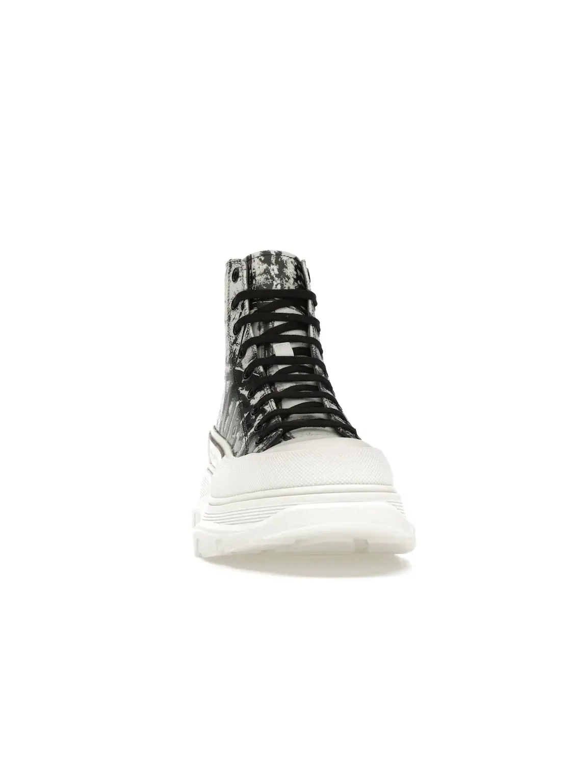 Женские ботинки с принтом Alexander McQueen Graffiti Tread Slick Boot — изображение 2 из 4, белый/черный