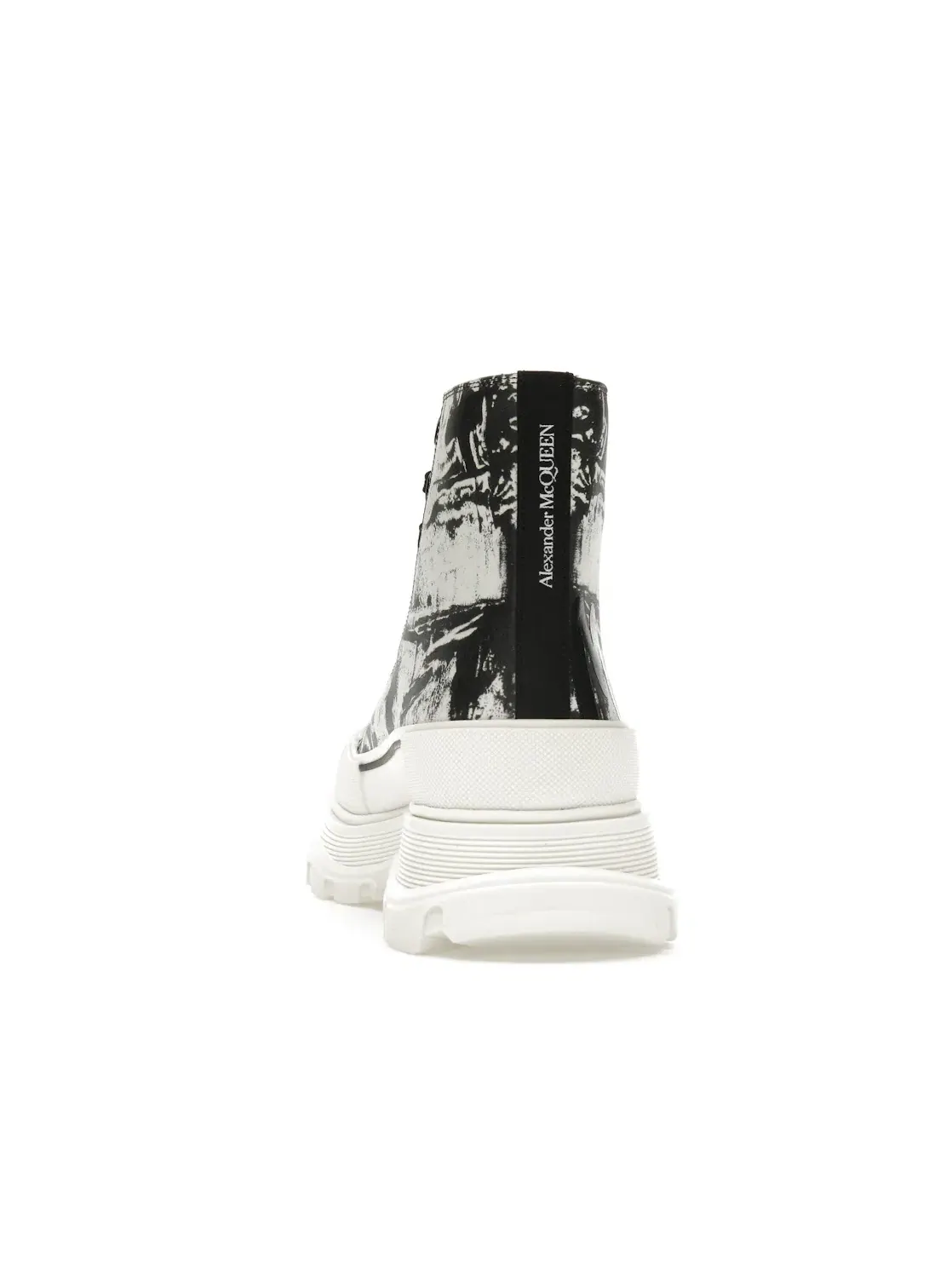 Женские ботинки с принтом Alexander McQueen Graffiti Tread Slick Boot — изображение 4 из 4, белый/черный