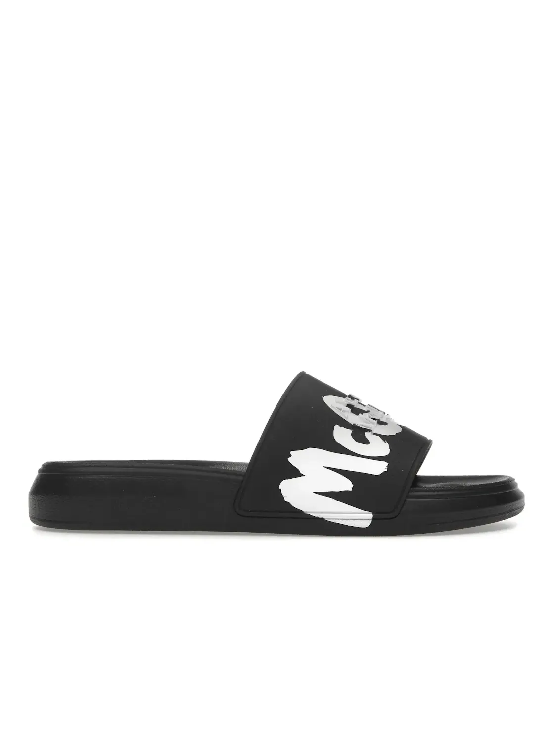 Мужские сандалии-шлепанцы с принтом Alexander McQueen Grafitti Logo Slide