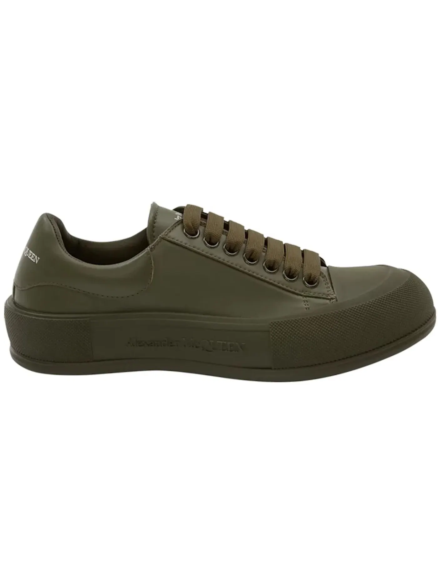 Мужские кеды из кожи Deck Plimsoll Alexander McQueen — изображение 1 из 1, хаки