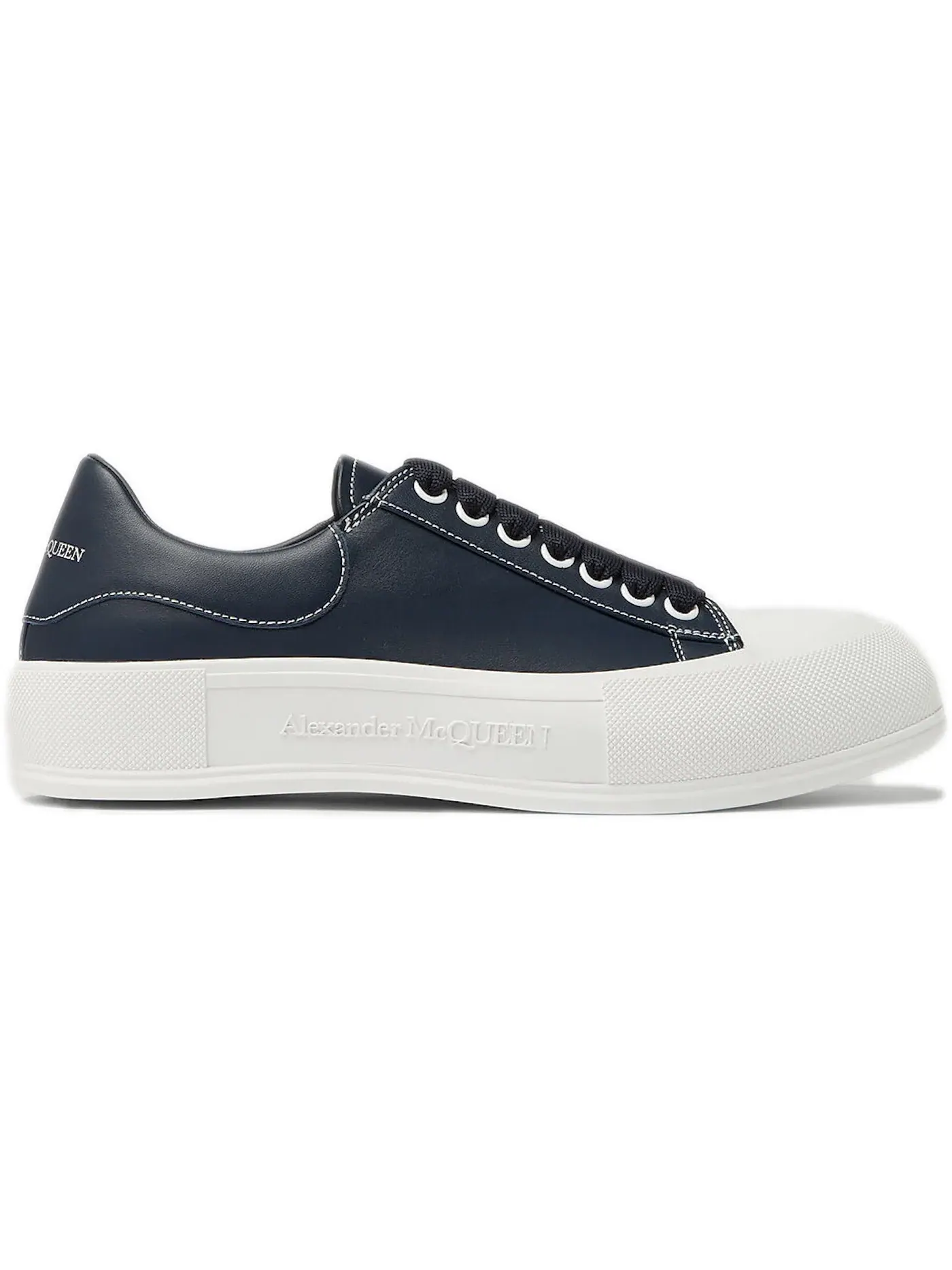 Мужские кеды Leather Deck Plimsoll Alexander McQueen — изображение 1 из 1, темно-синий/синий