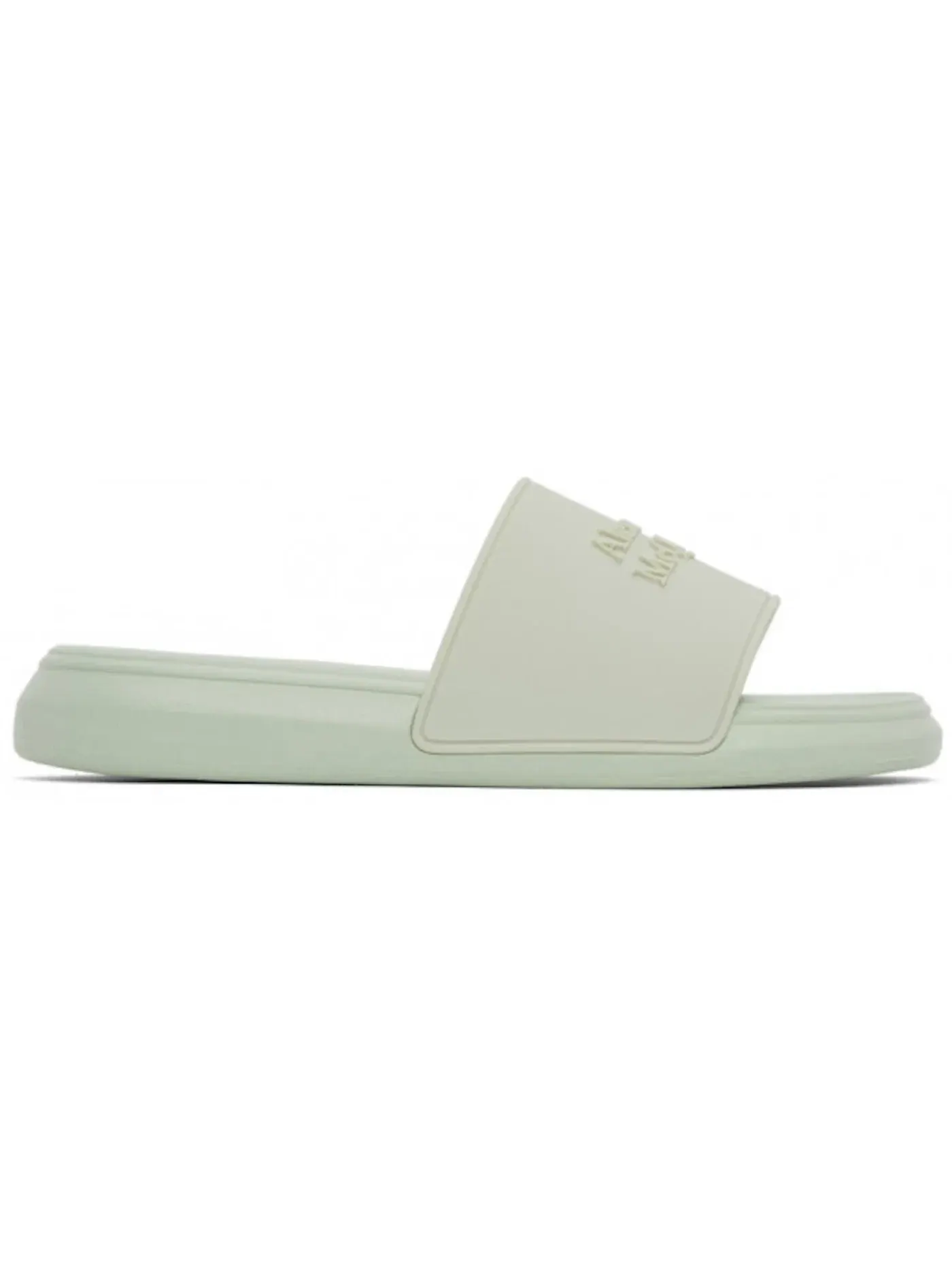 Мужские шлепанцы Alexander McQueen Logo Slides — изображение 1 из 1, зеленый