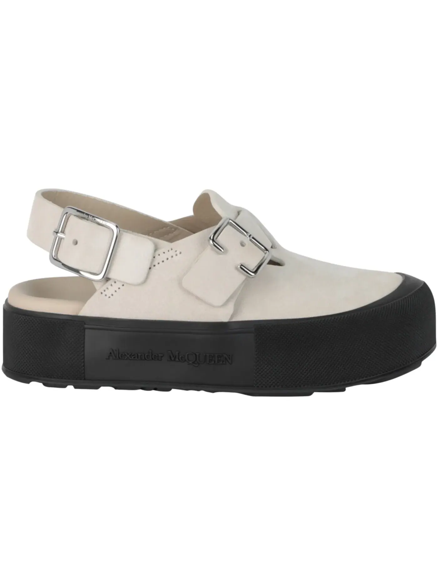 Мужские сабо-клоги New Micmac Alexander McQueen — изображение 1 из 3, бежевый серебристый