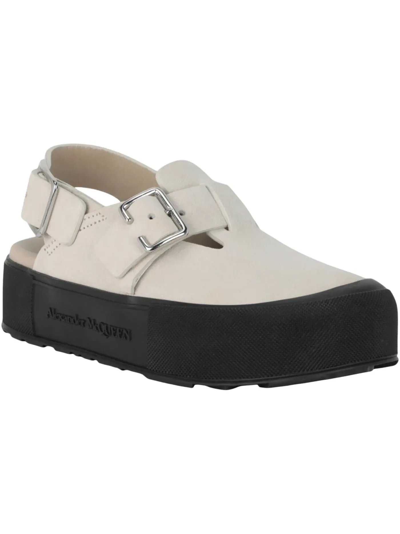 Мужские сабо-клоги New Micmac Alexander McQueen — изображение 2 из 3, бежевый серебристый