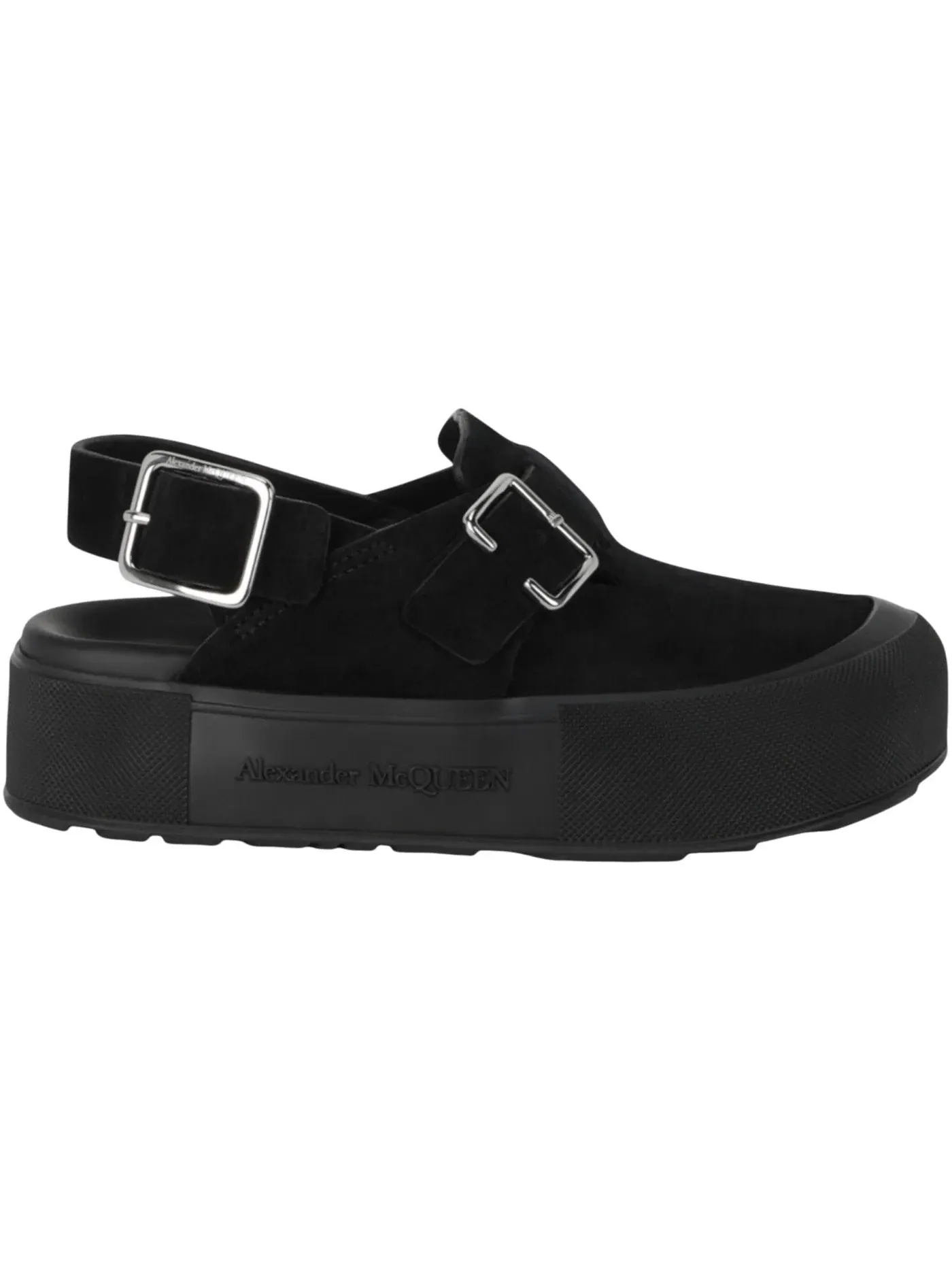 Мужские сабо-клоги Alexander McQueen New Micmac — изображение 1 из 3, черный/серебристый