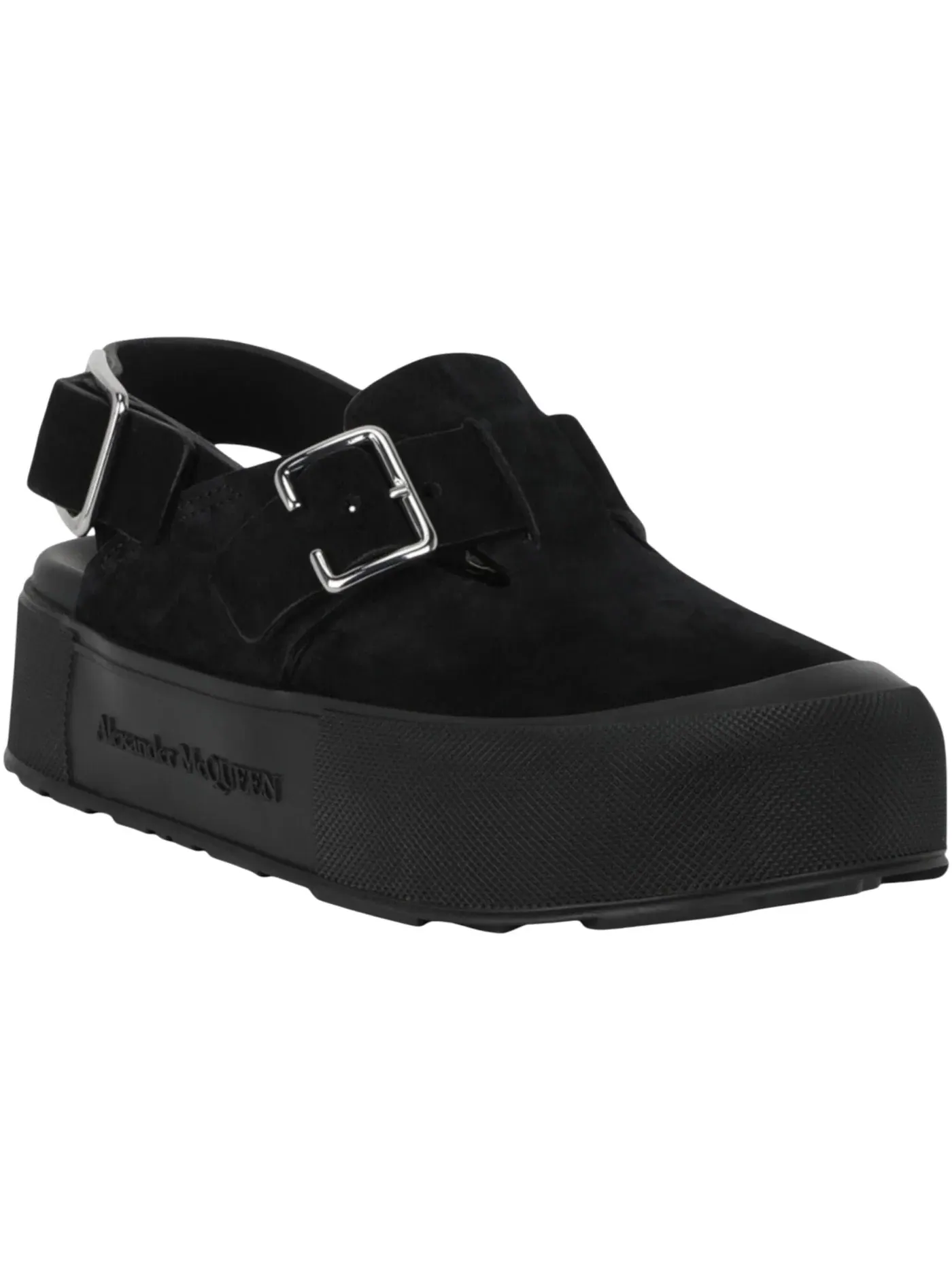Мужские сабо-клоги Alexander McQueen New Micmac — изображение 2 из 3, черный/серебристый