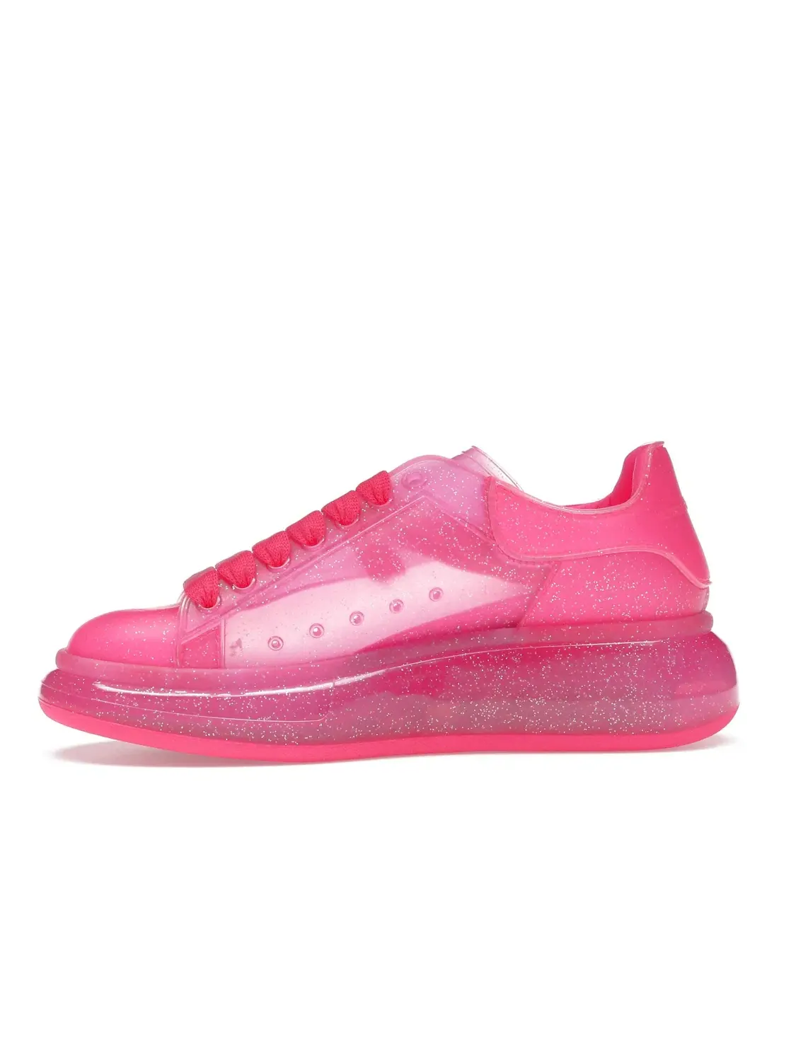 Женские кроссовки с блестками Oversized Alexander McQueen — изображение 3 из 4, яркий розовый