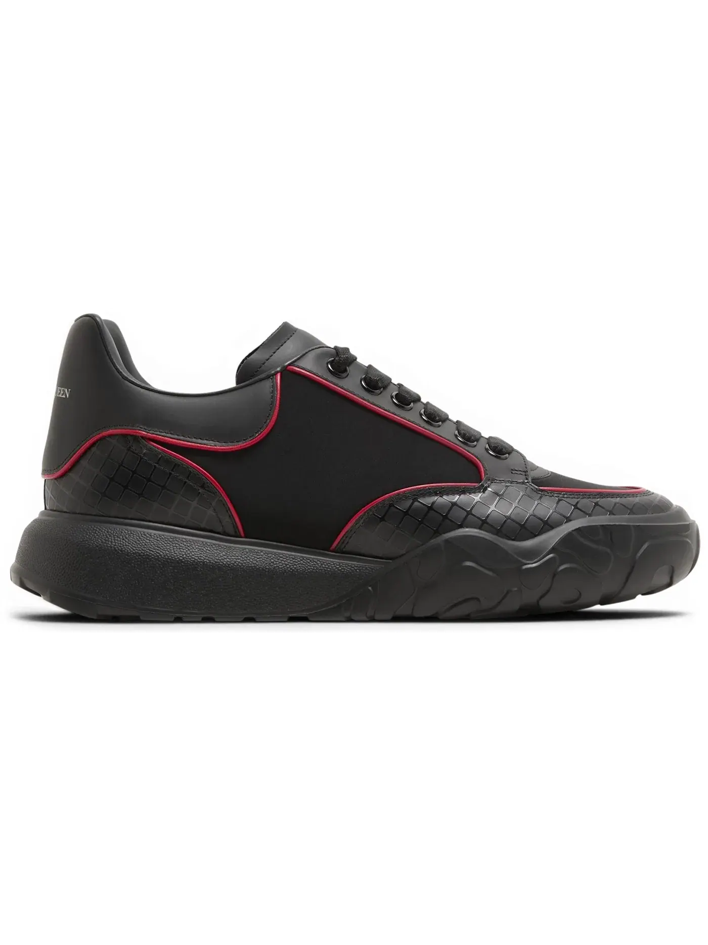 Мужские кроссовки Oversized Court Trainer Alexander McQueen — изображение 1 из 1, черный/красный