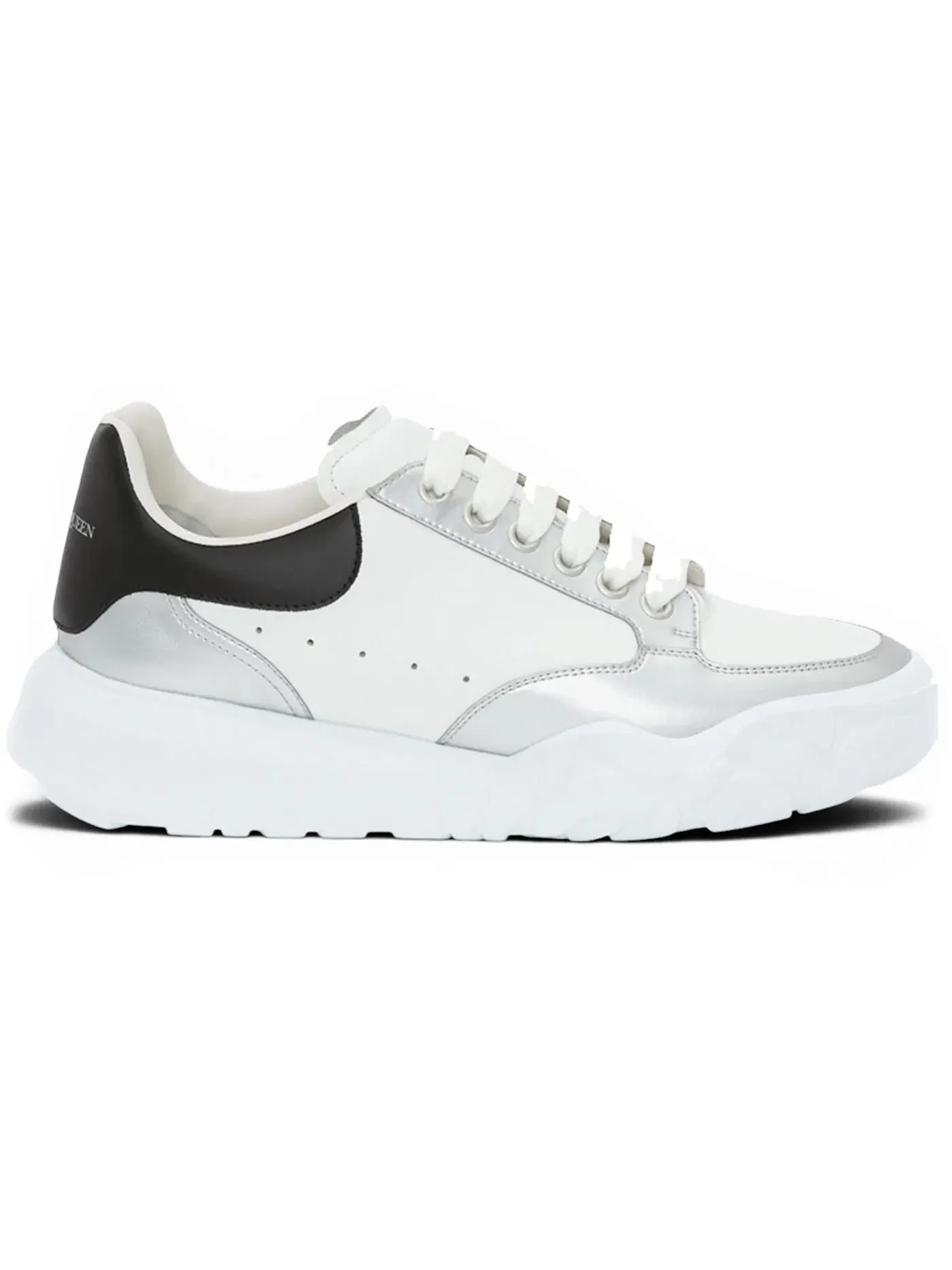 Мужские кроссовки Oversized Court Trainer Alexander McQueen — изображение 1 из 1, белый/серебристый