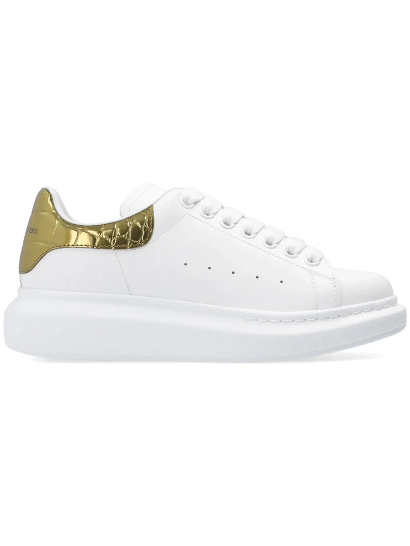 Женские кроссовки Oversized Alexander McQueen — изображение 1 из 1, белый/золотистый/белый