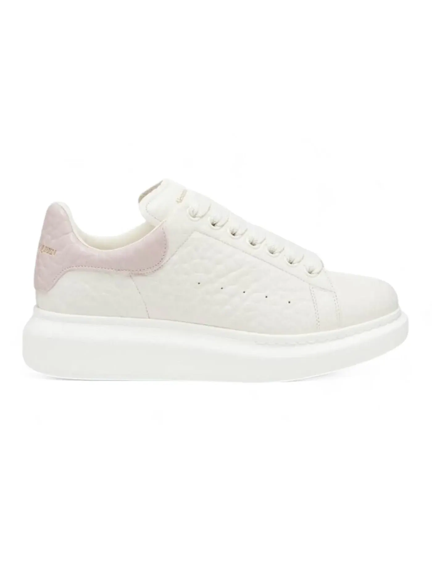 Женские кроссовки Oversized Grainy Leather Alexander McQueen — изображение 1 из 1, белый/розовый