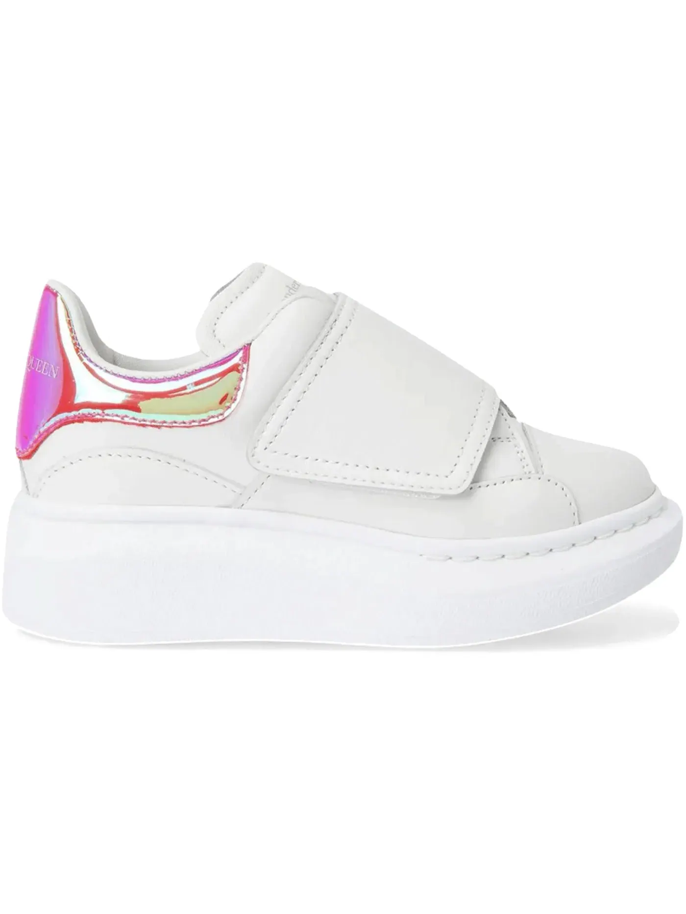 Детские кроссовки с ремешком Alexander McQueen Oversized Grip-Strap — изображение 1 из 1, белый/розовый/мульти