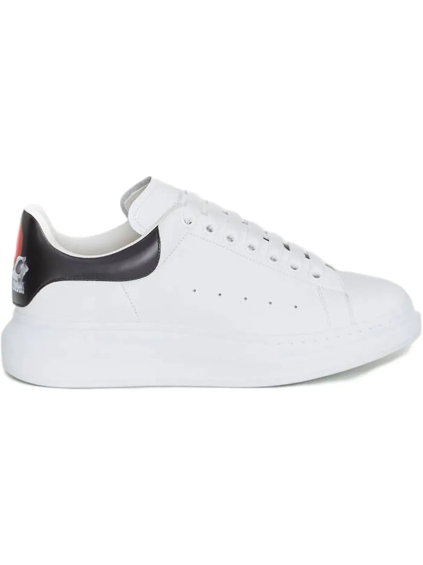Мужские кеды Oversized Heart Skull Alexander McQueen — изображение 1 из 1, белый/черный