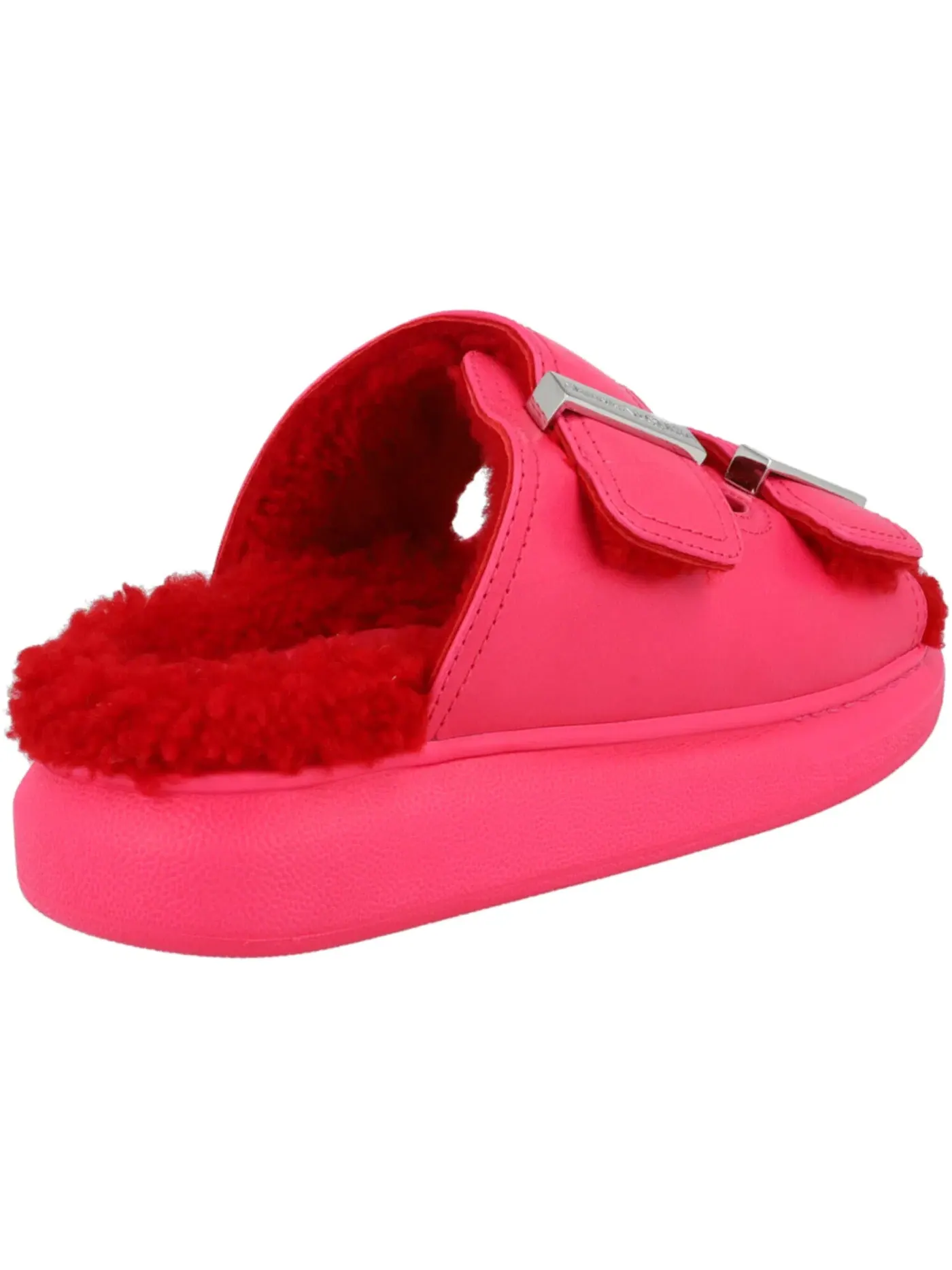Женские шлепанцы Oversized Hybrid Slides Alexander McQueen — изображение 3 из 3, розовый серебристый