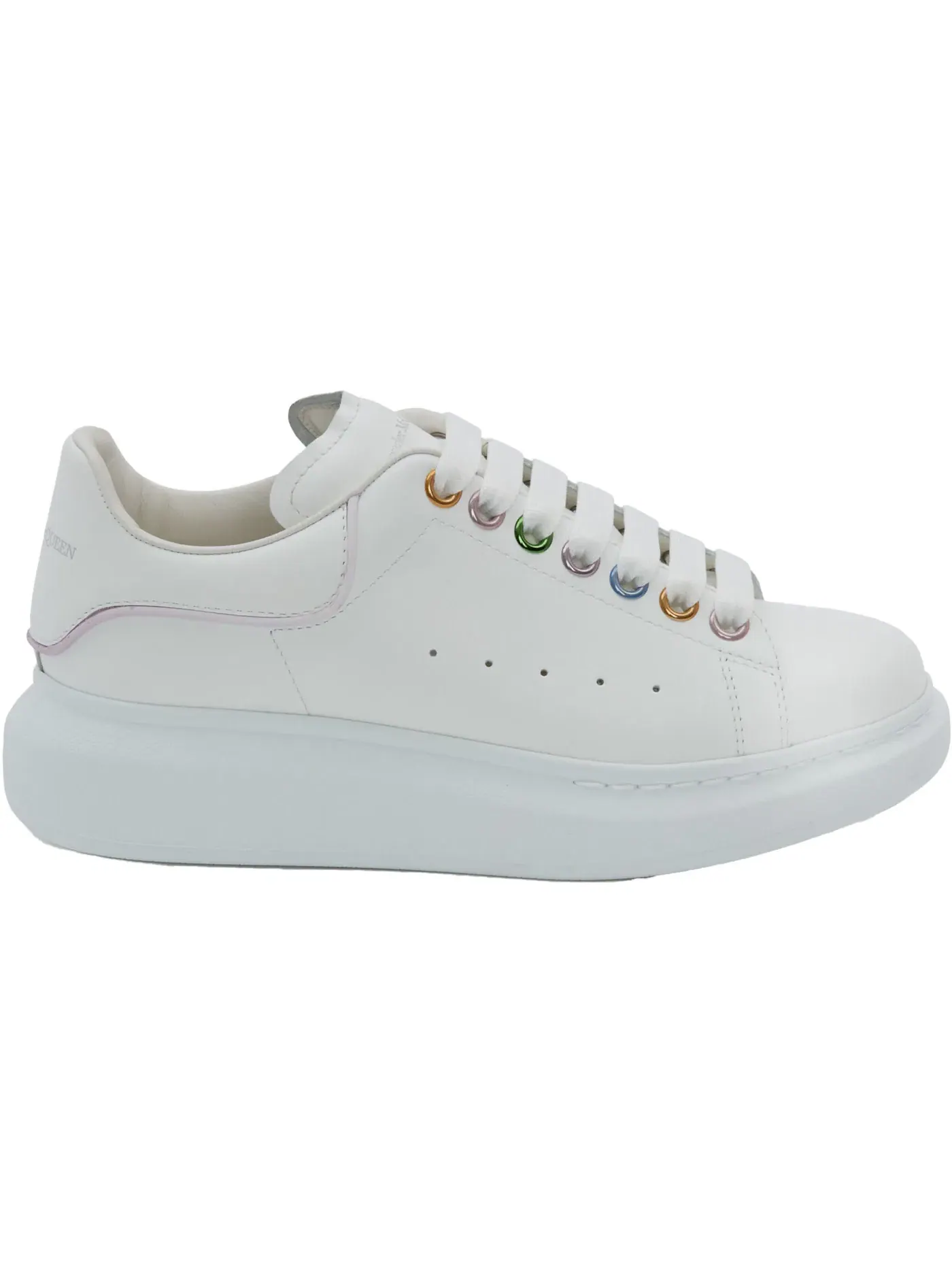 Женские кроссовки с перфорацией Alexander McQueen Oversized — изображение 1 из 1, белый/розовый/мульти