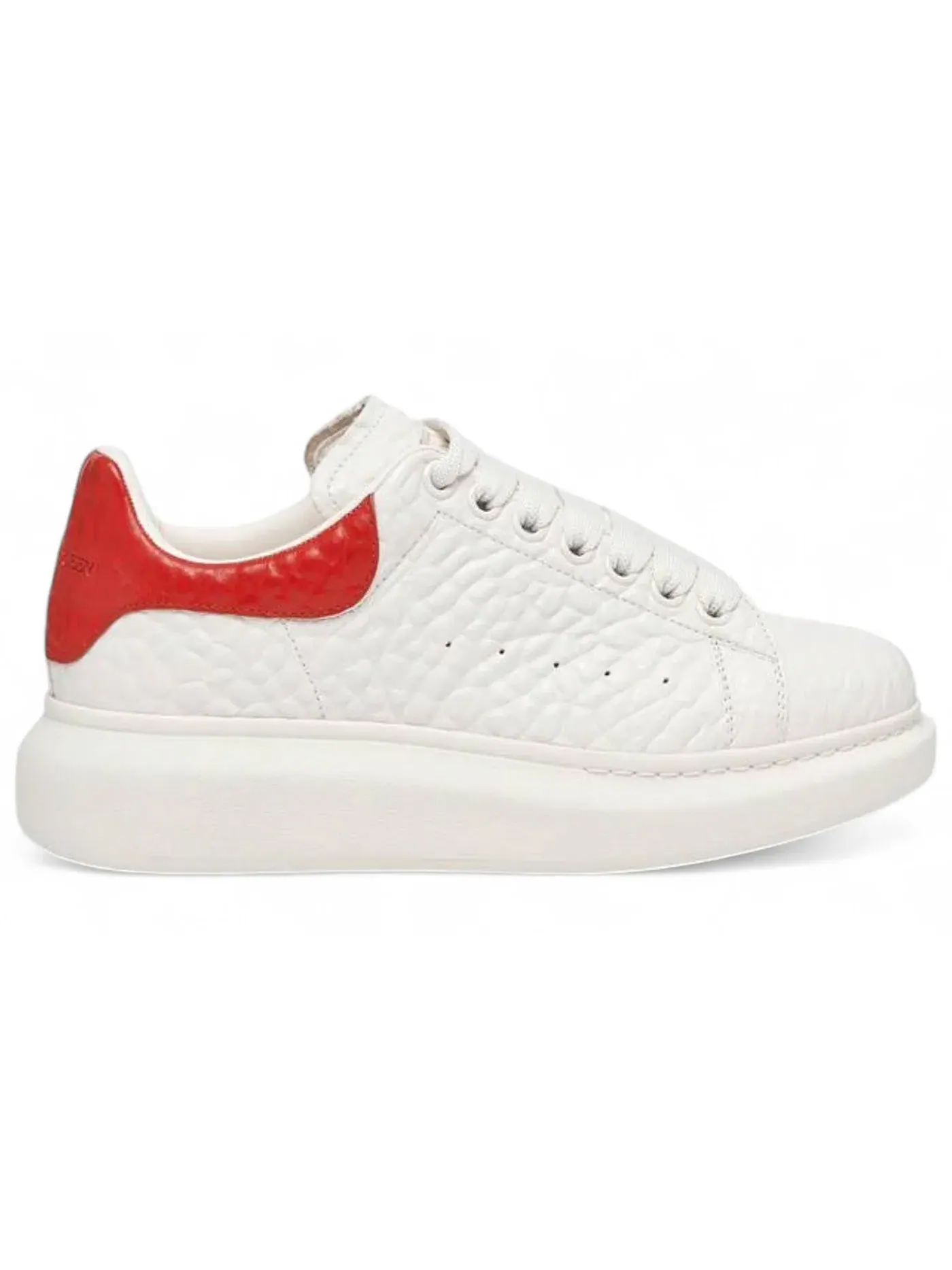 Мужские кроссовки с зернистой кожи Oversized Alexander McQueen — изображение 1 из 1, белый/красный