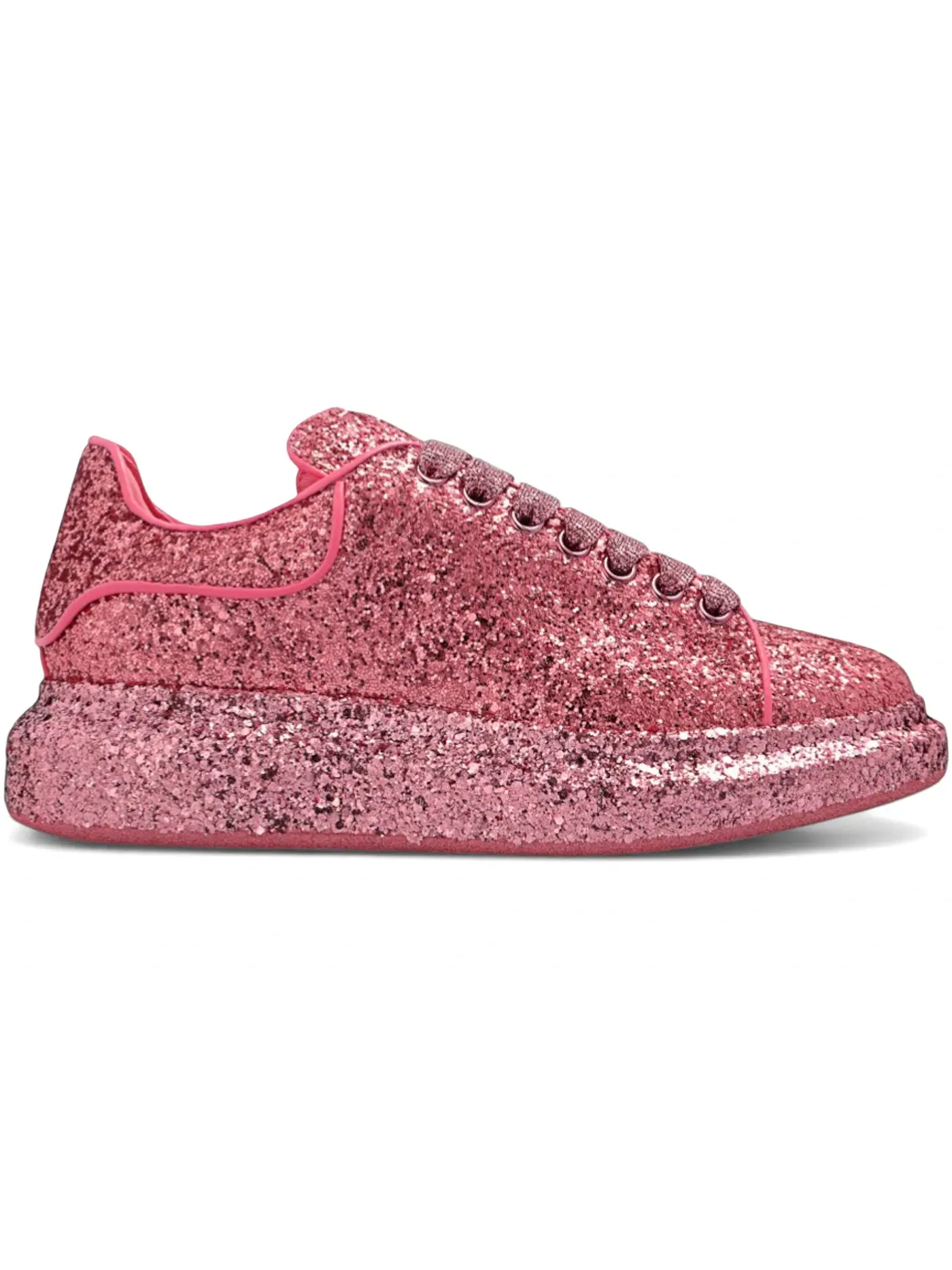 Женские кроссовки с блестками Alexander McQueen Oversized — изображение 1 из 1, розовый