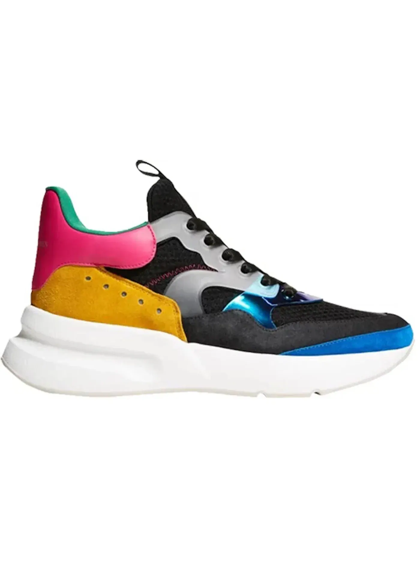 Мужские кроссовки с цветовым блоком Alexander McQueen Oversized Runner — изображение 1 из 1, черный/синий/мульти
