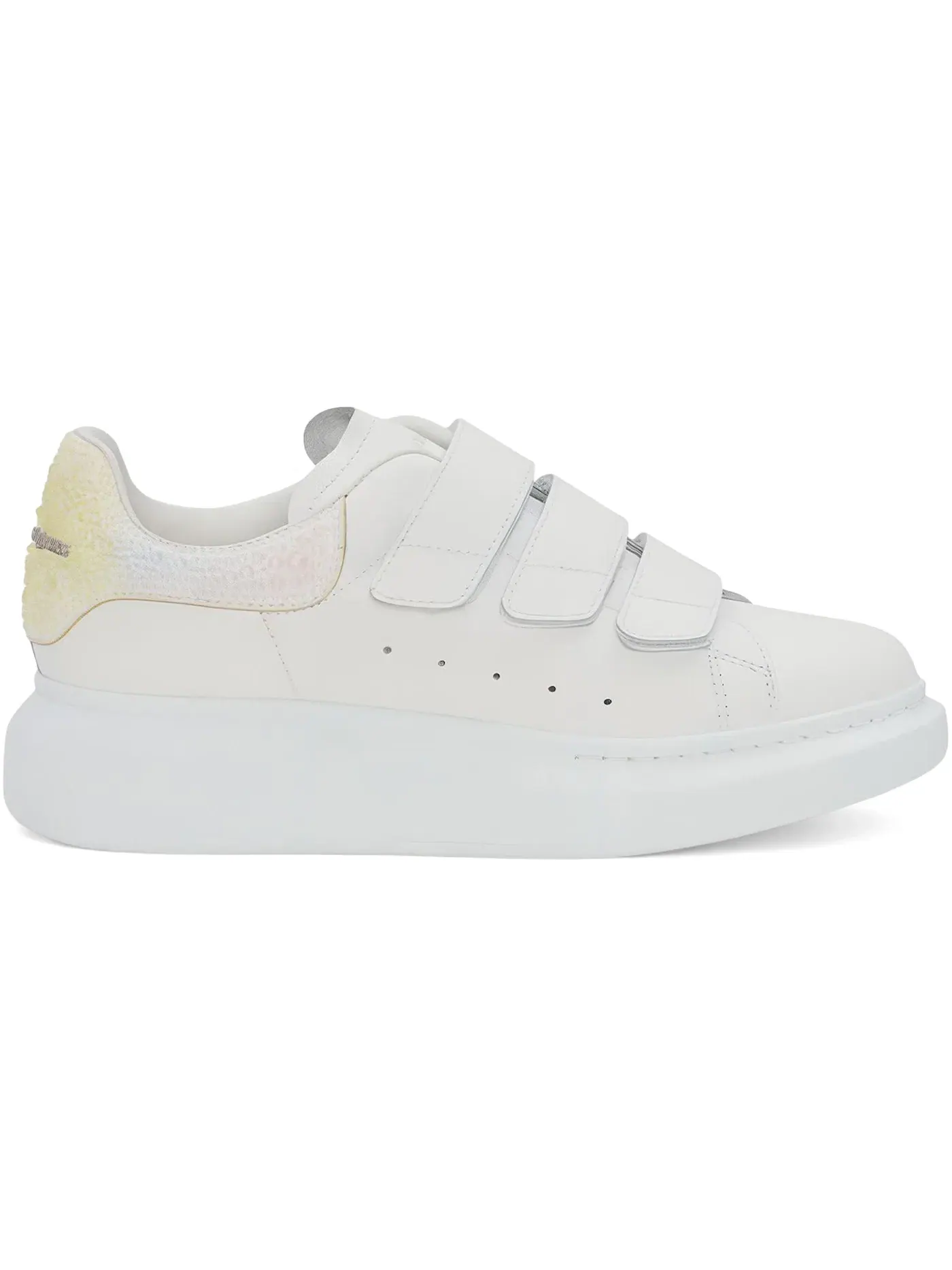 Женские кроссовки Oversized Touch-Strap Alexander McQueen — изображение 1 из 1, белый/желтый/розовый