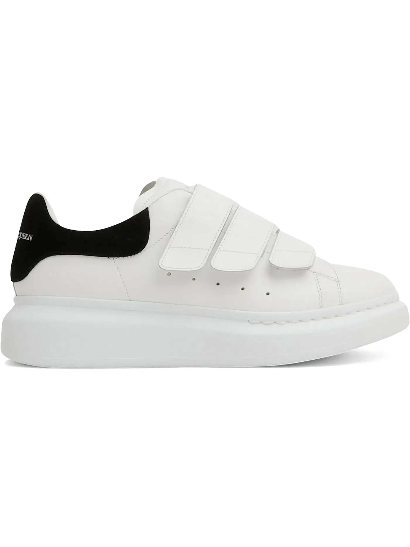 Женские кроссовки с тройным ремешком Alexander McQueen Oversized Triple Strap — изображение 1 из 1, белый/черный