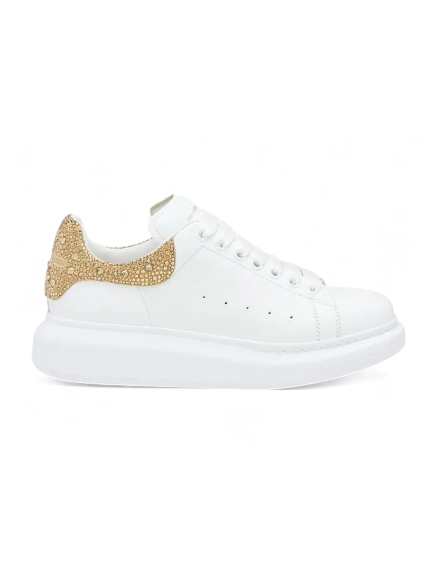 Женские кроссовки с принтом Alexander McQueen Oversized Alexander McQueen — изображение 1 из 1, белый/золотистый