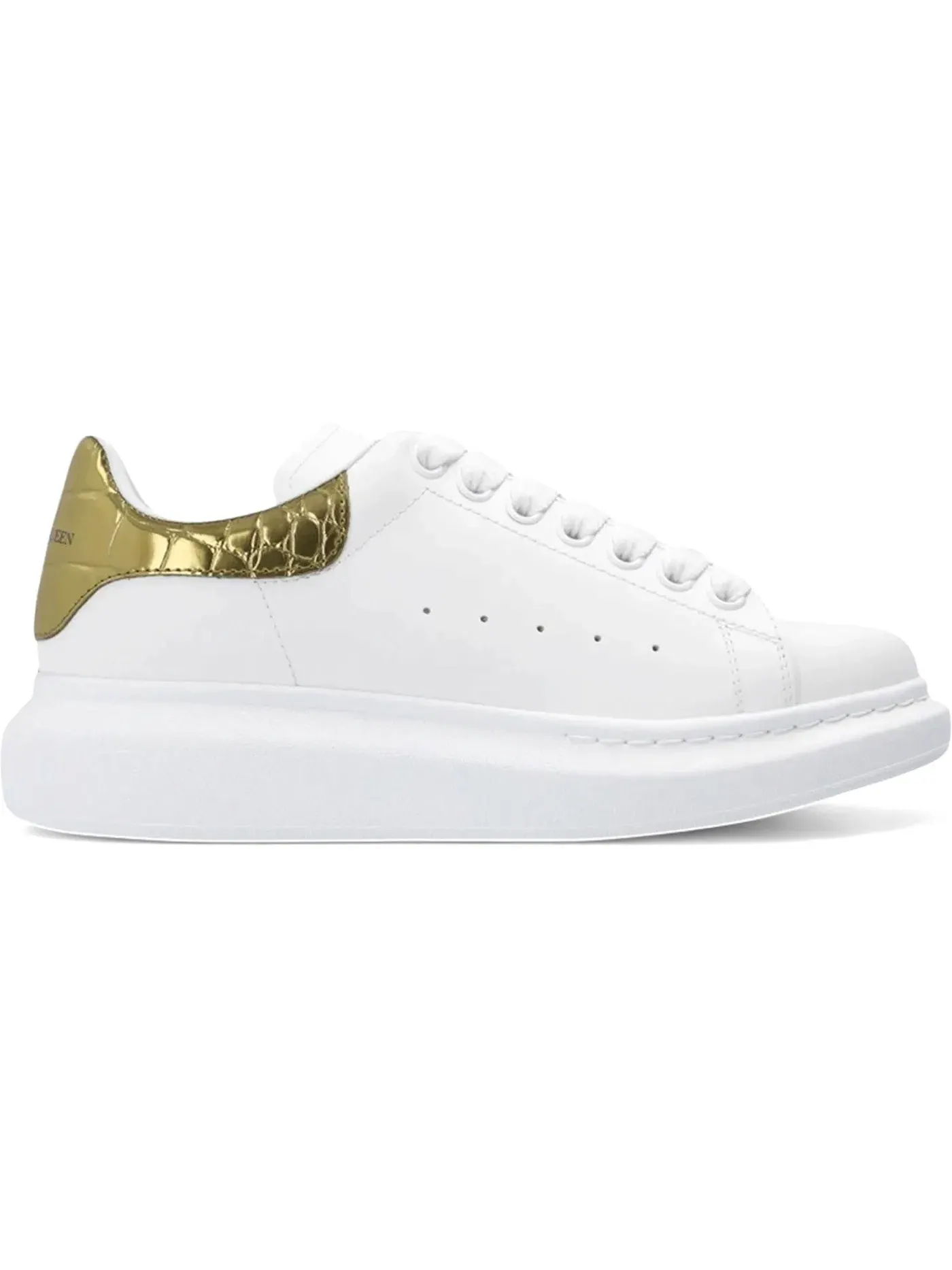 Детские кроссовки Oversized Alexander McQueen — изображение 1 из 1, белый/золотистый