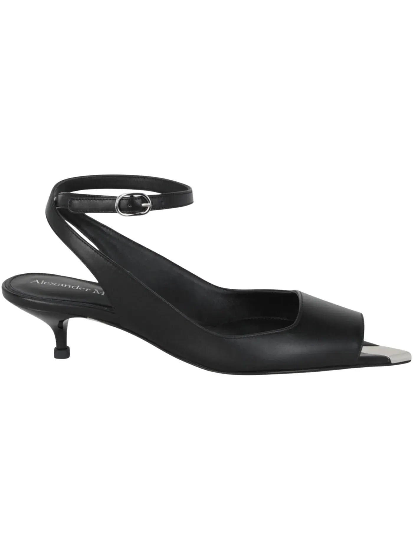 Женские босоножки на каблуке с открытым носком Alexander McQueen Punk Peep Toe 2 In Sandals — изображение 1 из 3