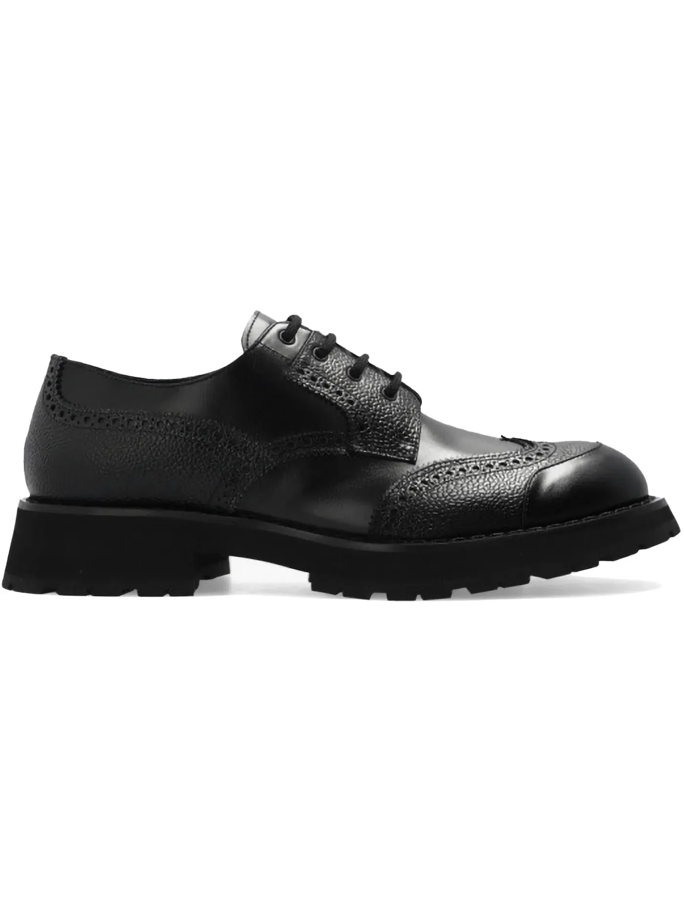 Мужские оксфорды с принтом Alexander McQueen Punk Worker Derby Lace-up Shoes — изображение 1 из 1, черный