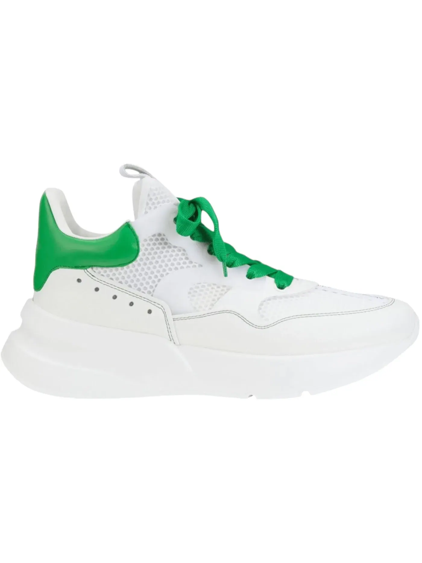 Мужские кроссовки с контрастными элементами Alexander McQueen Runner — изображение 1 из 1, белый/зеленый