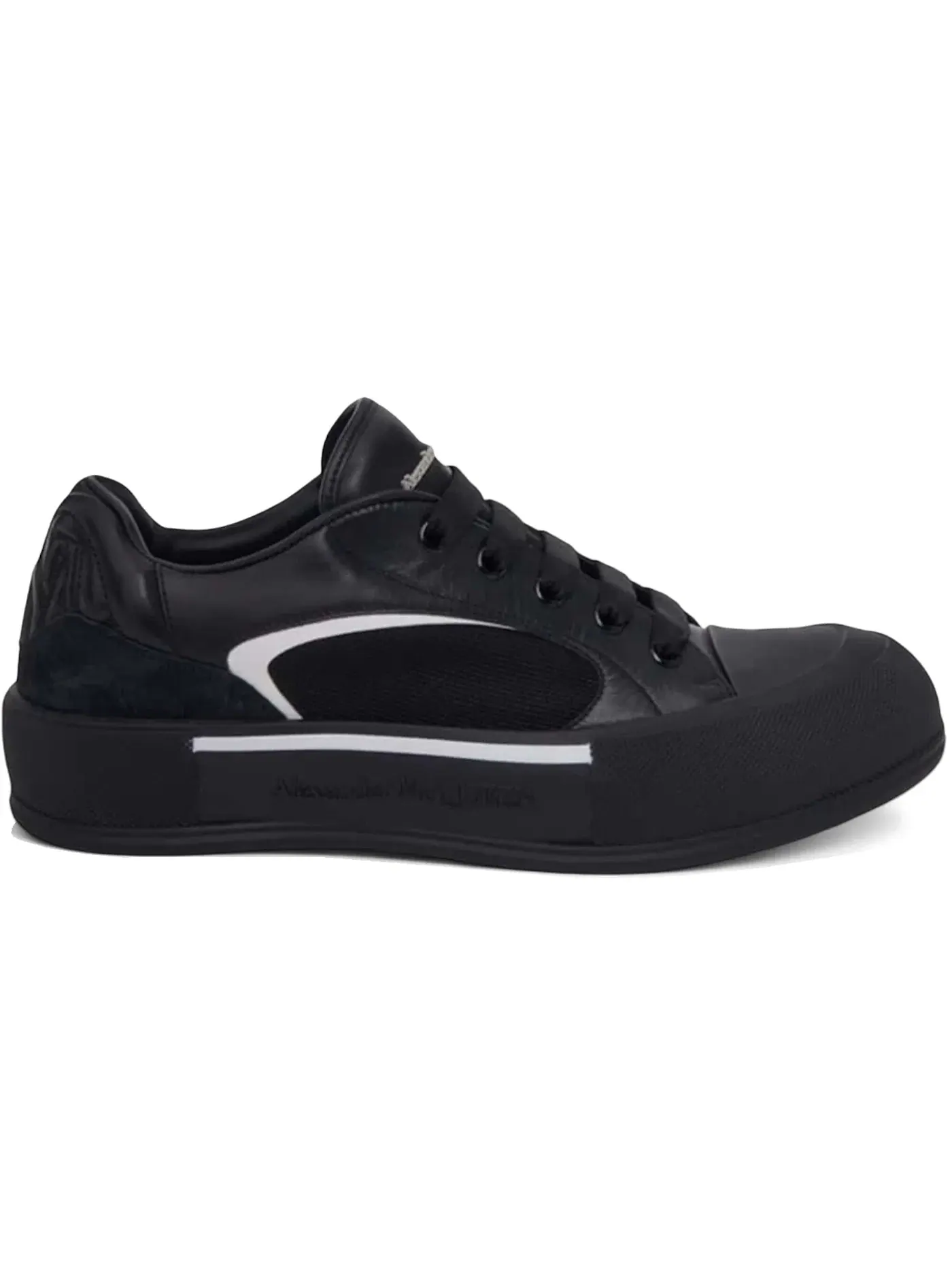 Мужские кеды с принтом Alexander McQueen Skate Deck Plimsoll — изображение 1 из 1, черный/белый