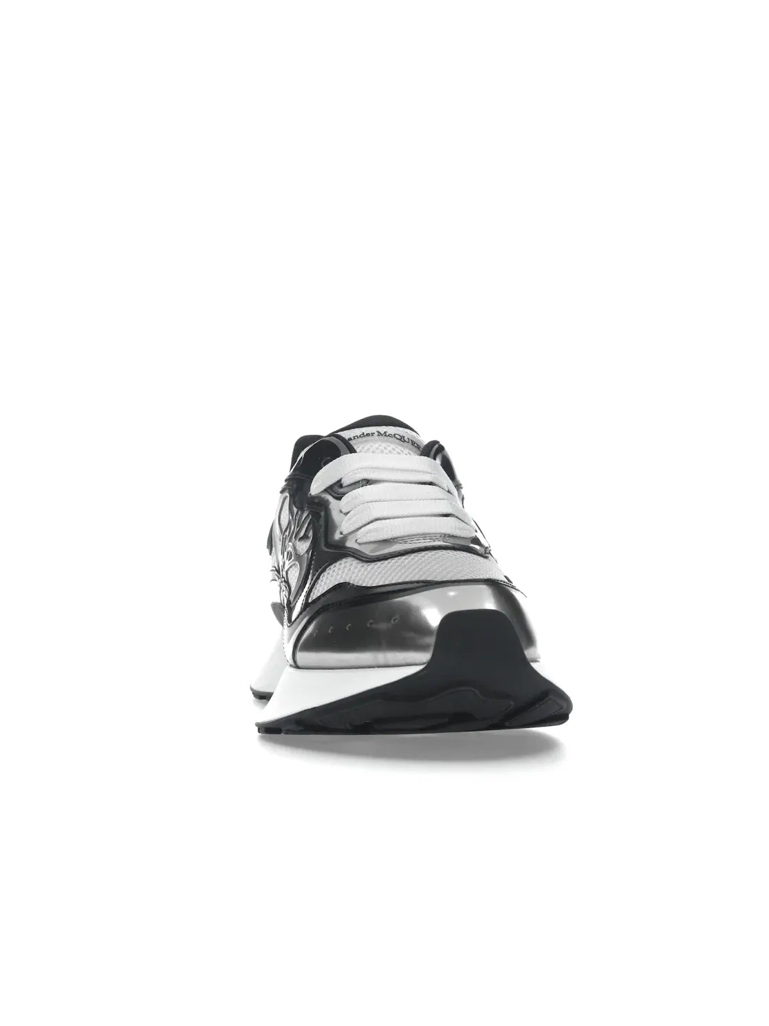 Мужские кроссовки с замшевыми вставками Alexander McQueen Sprint Runner — изображение 2 из 4, черный/белый/серебристый