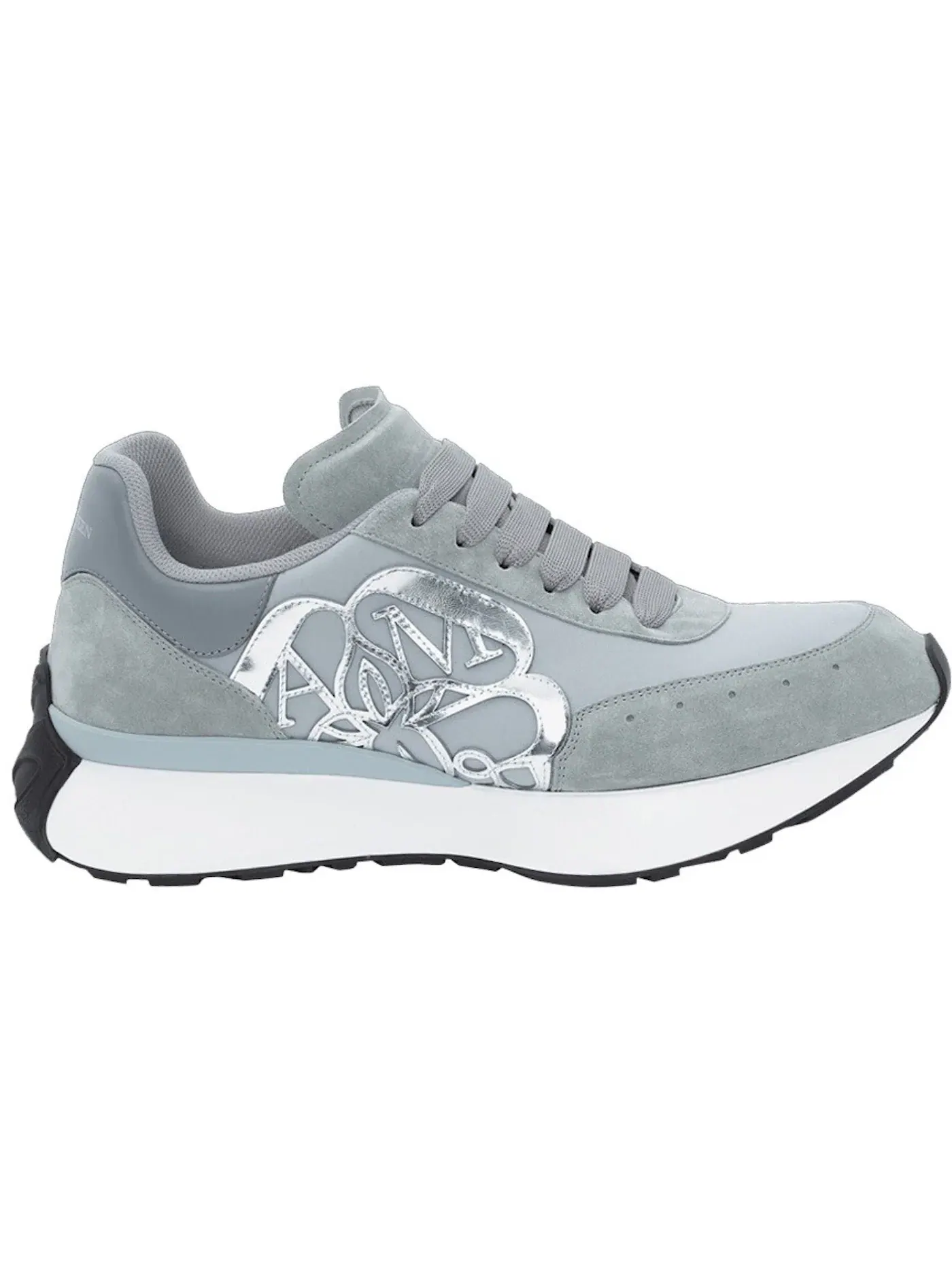 Мужские кроссовки с беговым дизайном Alexander McQueen Sprint Runner — изображение 1 из 1, серый белый
