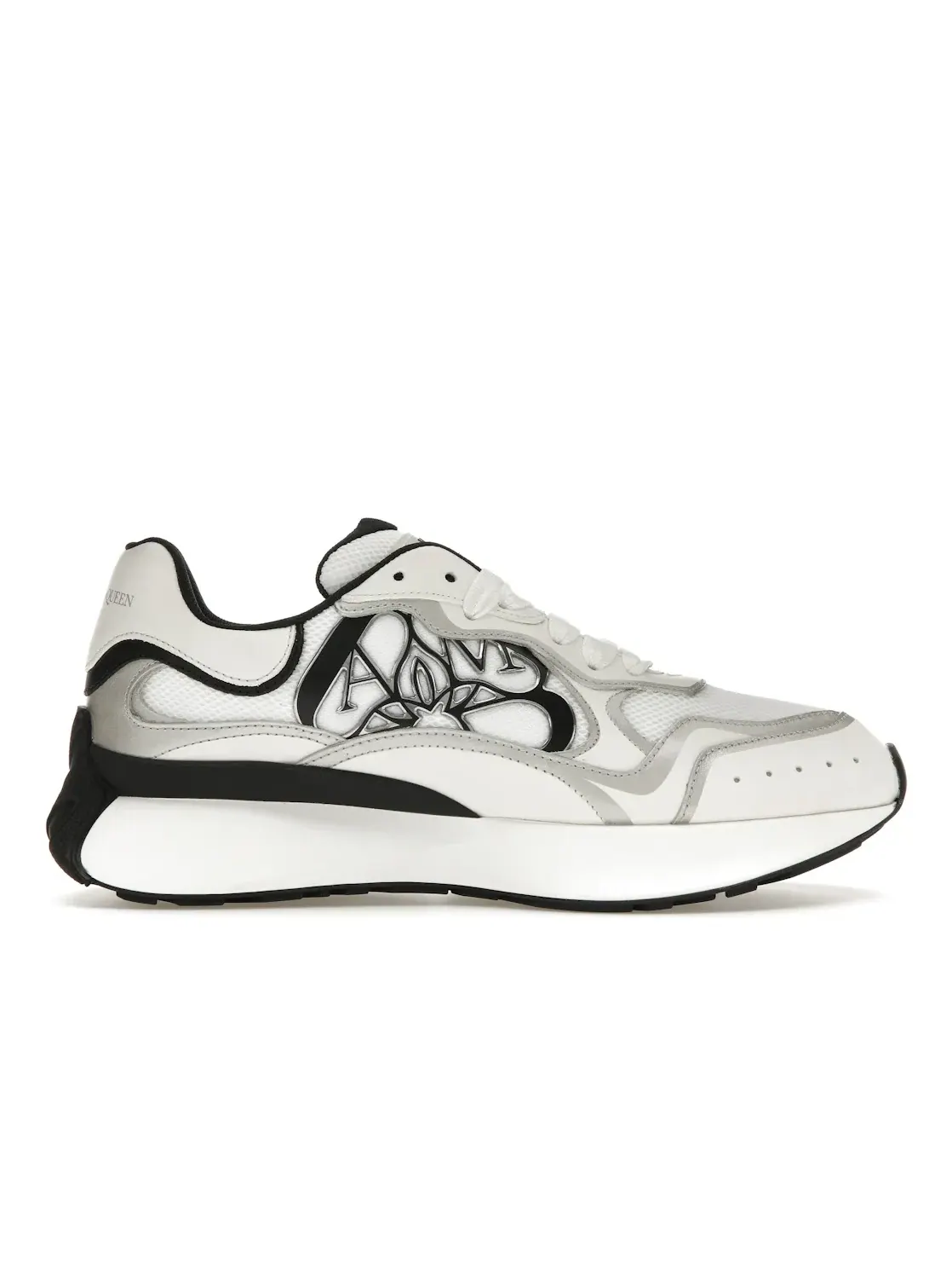 Мужские кроссовки с принтом Alexander McQueen Sprint Runner Alexander McQueen — изображение 1 из 4, белый/черный/серебристый