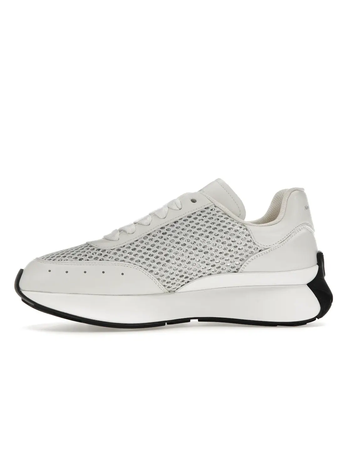 Женские кроссовки с блестками Alexander McQueen Sprint Runner — изображение 3 из 4, белый/серебристый