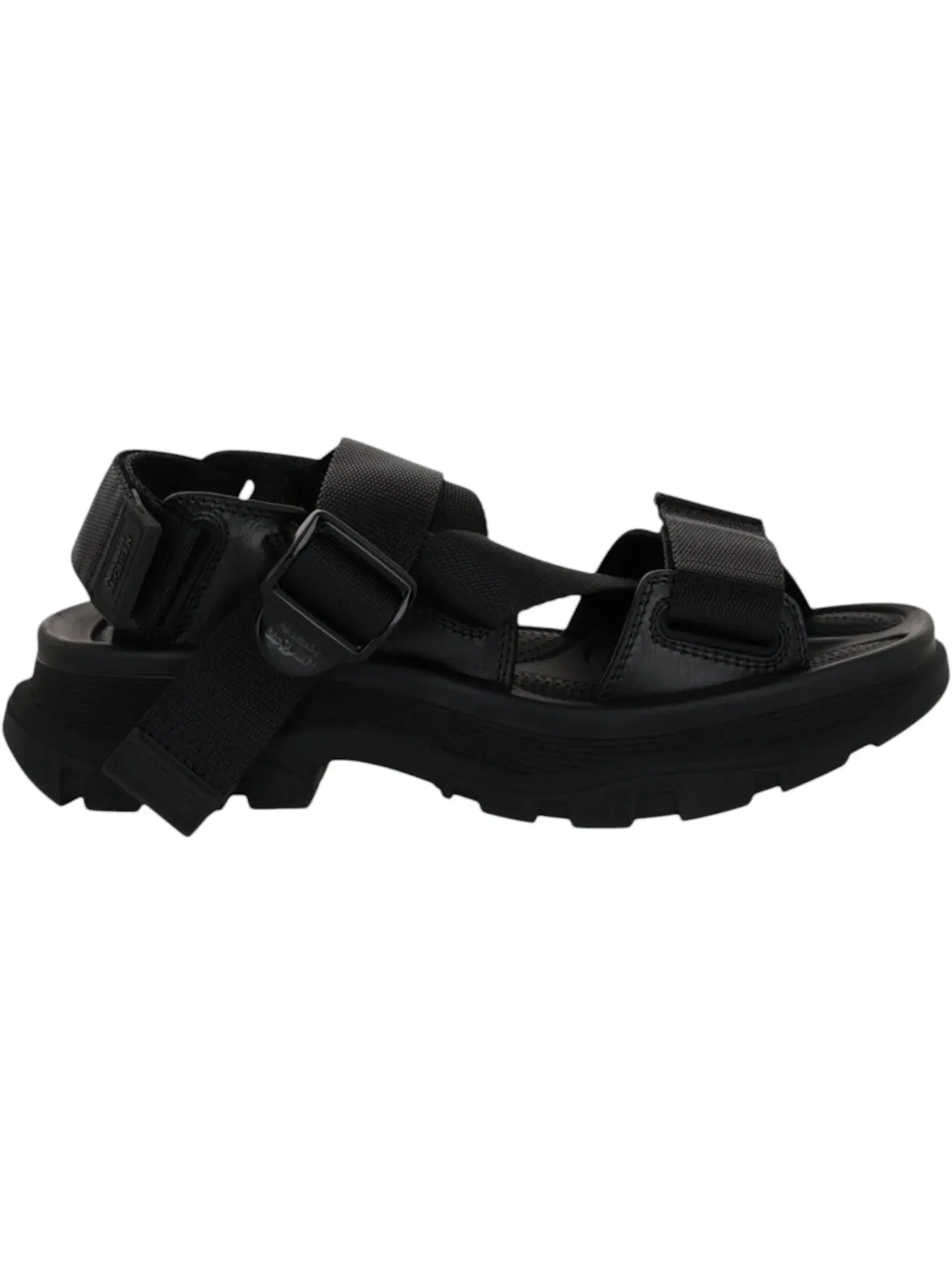 Женские сандалии с ремешками Alexander McQueen Tread Sandals — изображение 1 из 3, черный/черный