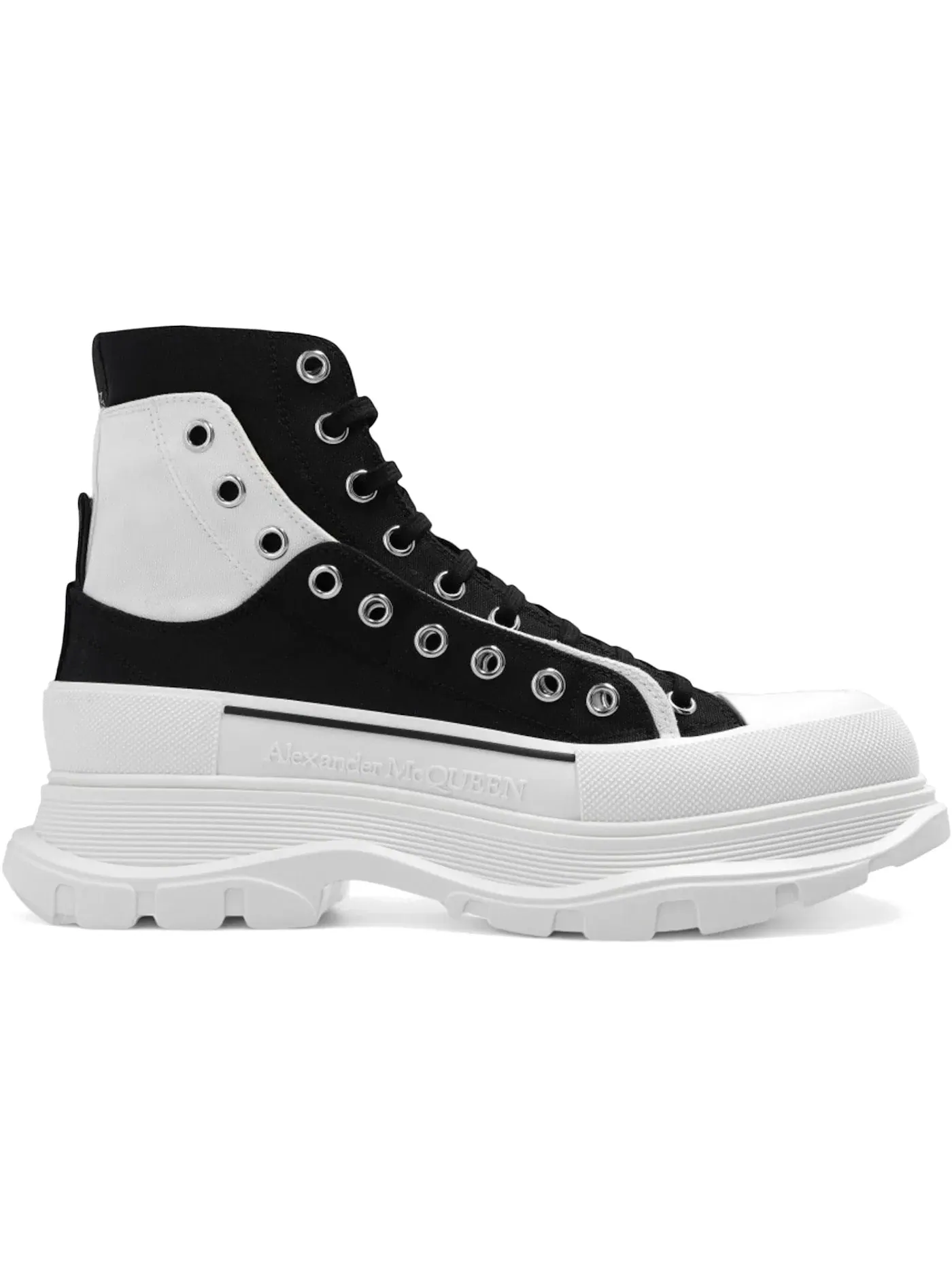 Мужские ботинки с накладками Alexander McQueen Tread Slick Ankle Boot — изображение 1 из 1, черный/белый