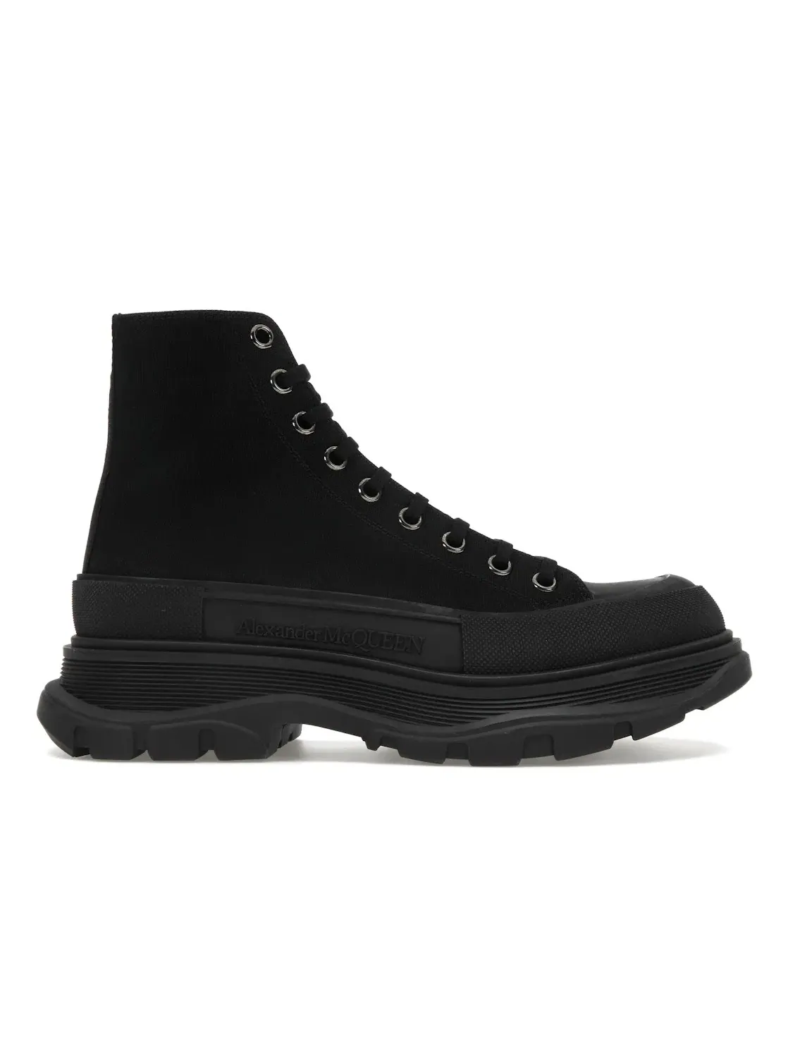 Мужские ботинки с рифленой подошвой Alexander McQueen Tread Slick Boot — изображение 1 из 4, черный