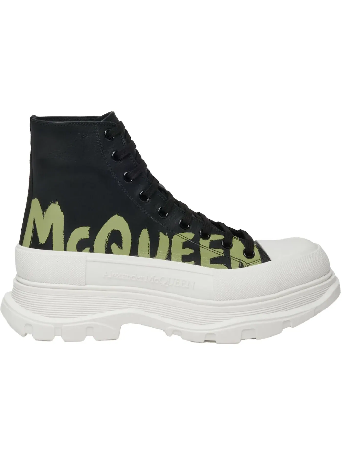Мужские ботинки с принтом Alexander McQueen Tread Slick Boot — изображение 1 из 1, черный/хаки
