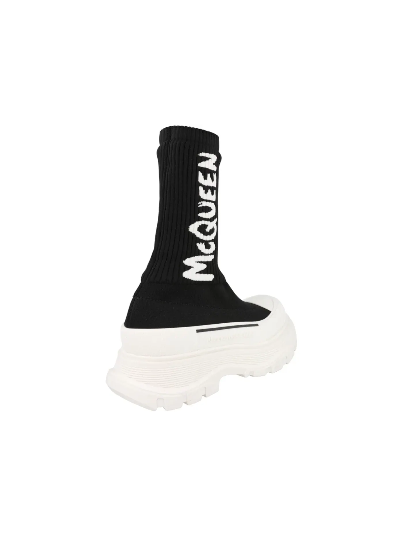 Женские ботинки с рифленой подошвой Alexander McQueen Tread Slick Boot — изображение 3 из 5, черный/белый