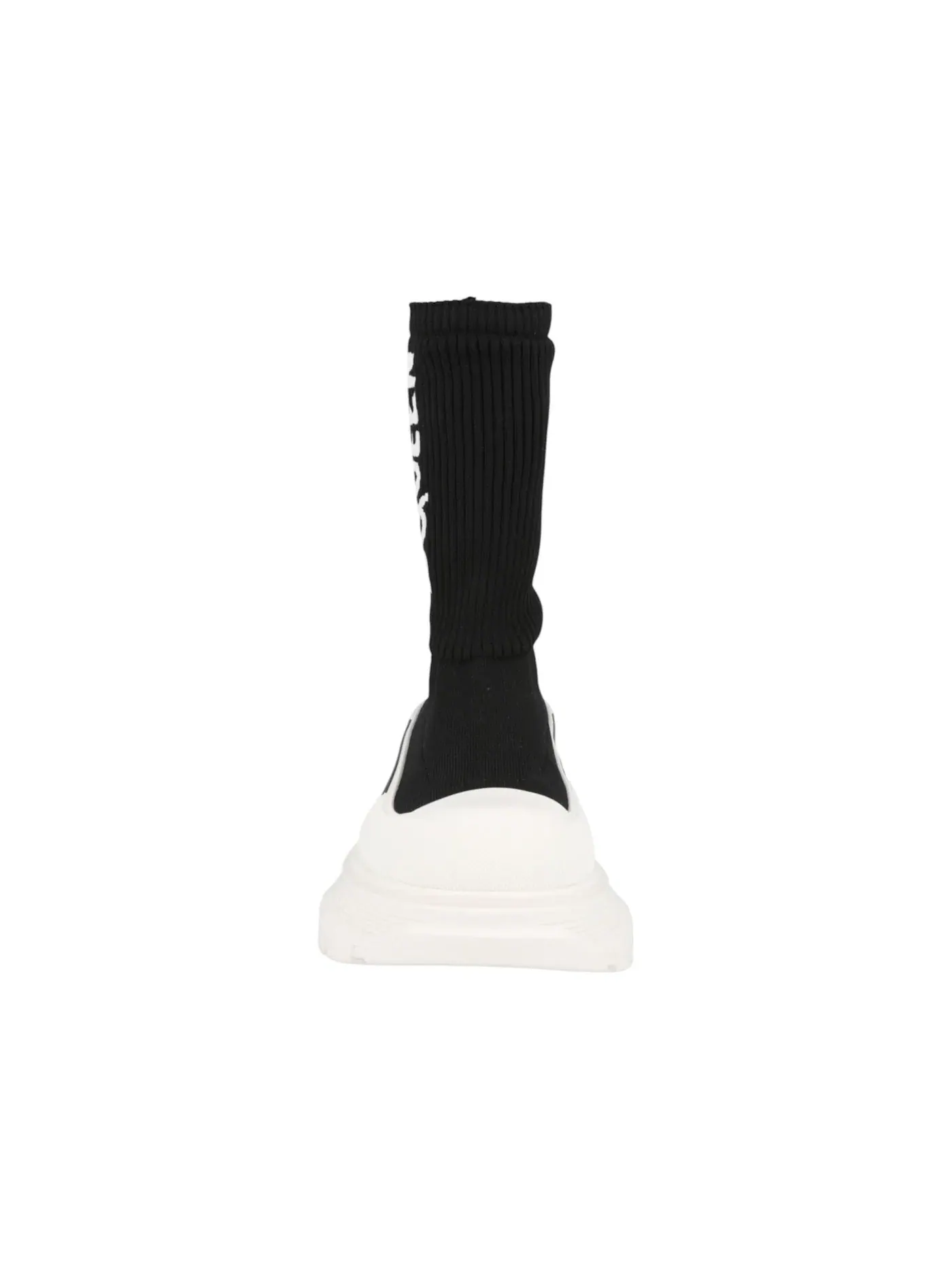 Женские ботинки с рифленой подошвой Alexander McQueen Tread Slick Boot — изображение 4 из 5, черный/белый