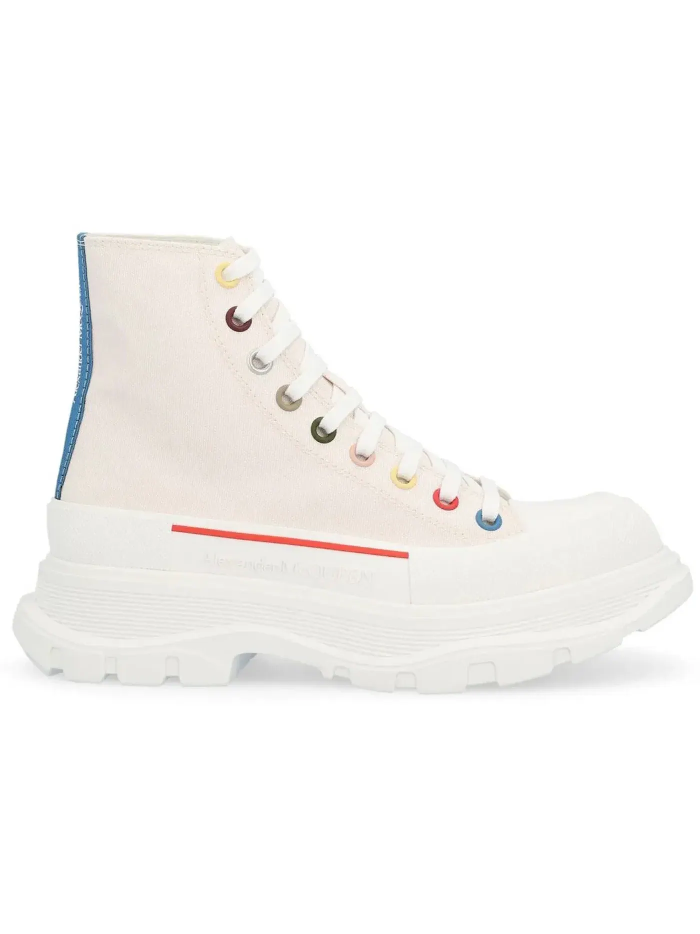 Женские ботинки с принтом Alexander McQueen Tread Slick Boot — изображение 1 из 1, белый